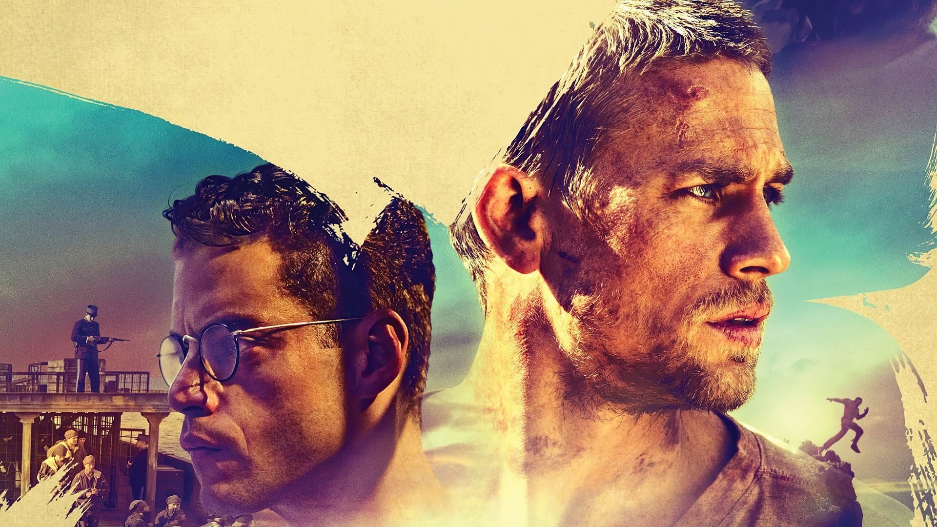 Cinematic background from Papillon 2017 - Henri “Papillon” Charrière, a safecracker from the Parisian underworld, is wrongfully convicted and sentenced to life imprisonment in the penal colony of French Guiana, where he forges a strong friendship with Louis Dega, a counterfeiter who needs his protection.