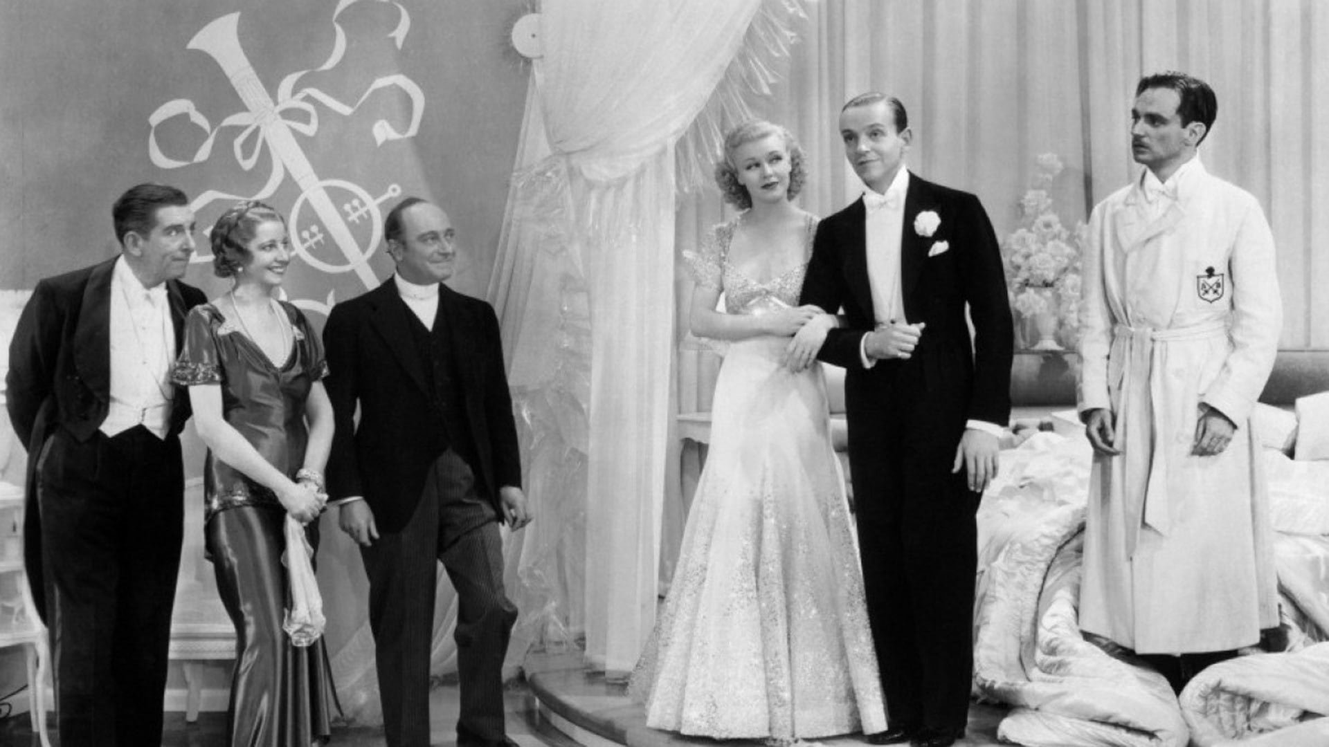 Cinematic background from Top Hat 1935 - Showman Jerry Travers is working for producer Horace Hardwick in London. Jerry demonstrates his new dance steps late one night in Horace's hotel room, much to the annoyance of sleeping Dale Tremont below. She goes upstairs to complain and the two are immediately attracted to each other. Complications arise when Dale mistakes Jerry for Horace.