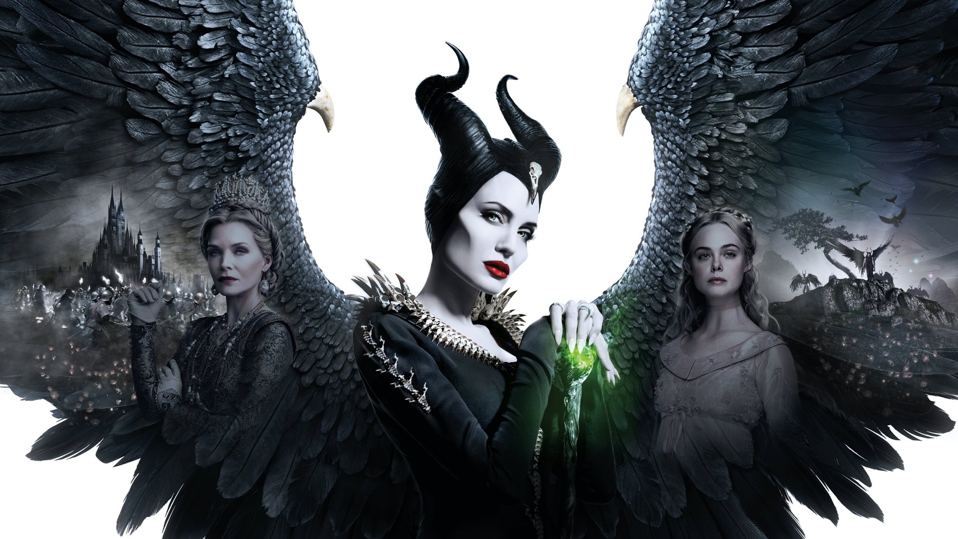 Cinematic background from Maleficent: Mistress of Evil 2019 - Maleficent and her goddaughter Aurora begin to question the complex family ties that bind them as they are pulled in different directions by impending nuptials, unexpected allies, and dark new forces at play.