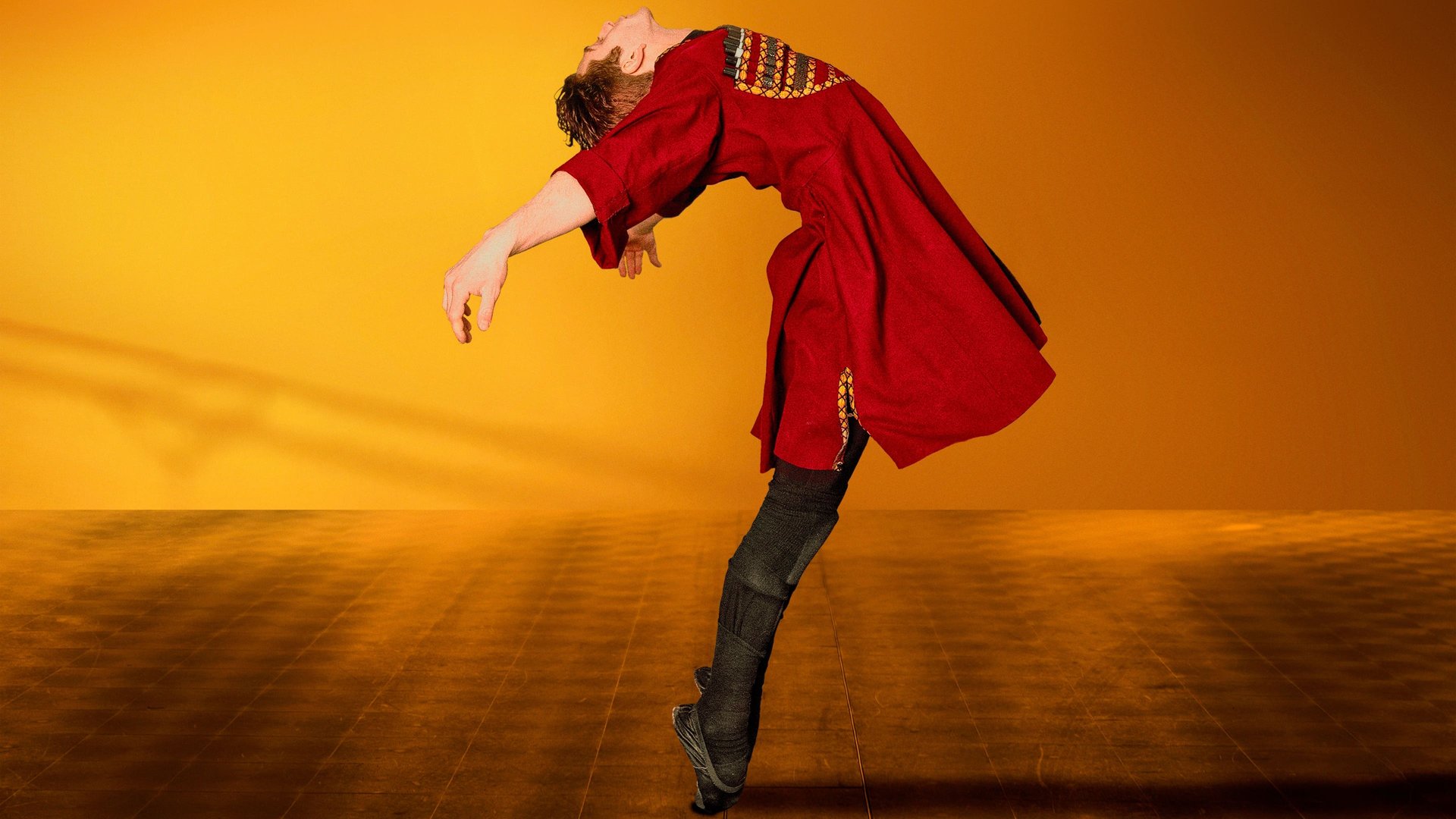 Cinematic background from And Then We Danced 2019 - Merab, a devoted dancer, has been training for years with his partner Mary for a spot in the National Georgian Ensemble. The arrival of another male dancer, Irakli, sparks both an intense rivalry and romantic desire that may cause Merab to risk his future in dance as well as his relationships.