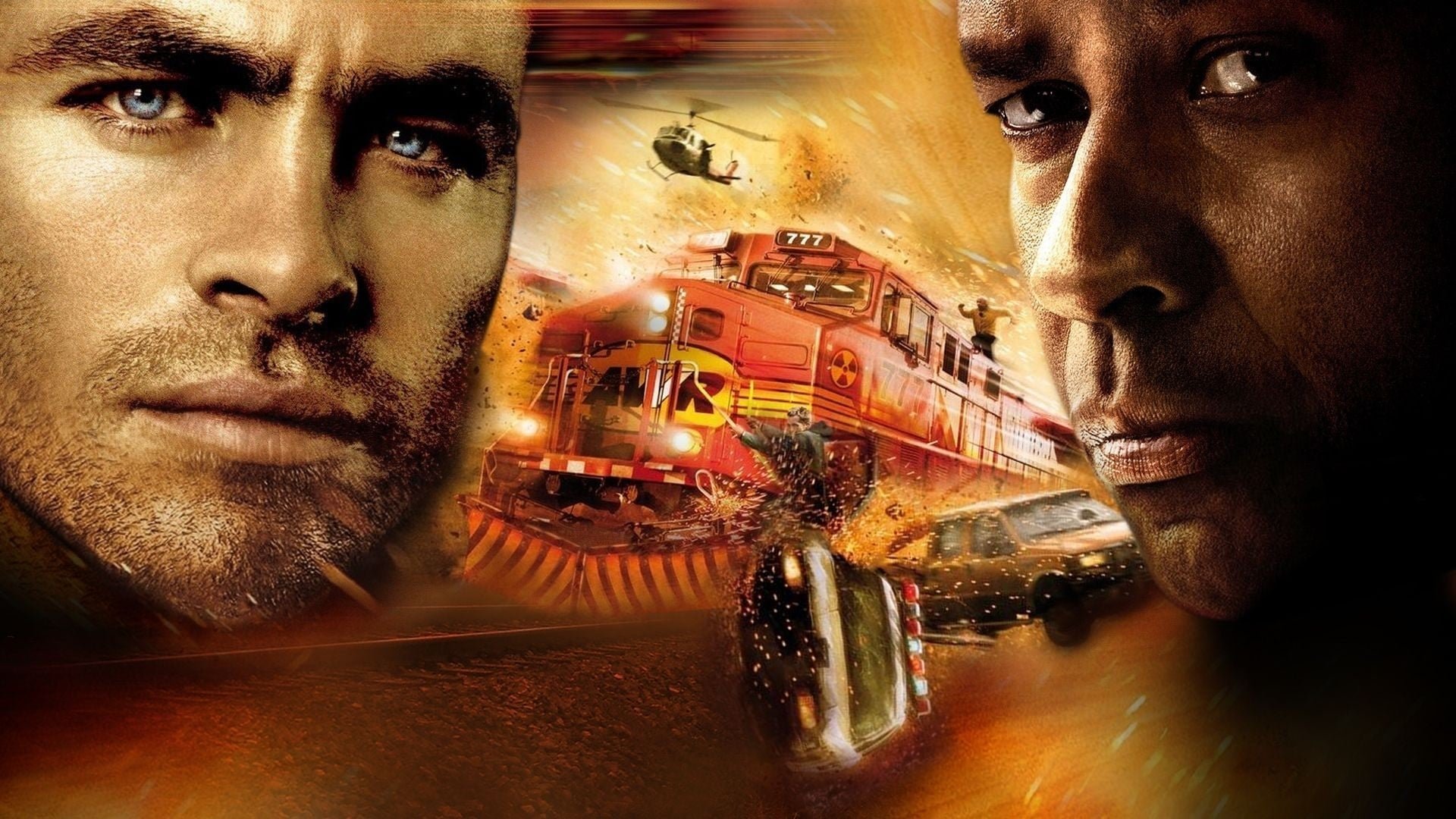 Cinematic background from Unstoppable 2010 - A runaway train, transporting deadly, toxic chemicals, is barreling down on Stanton, Pennsylvania,  and proves to be unstoppable until a veteran engineer and young conductor risk their lives to try and stop it with a switch engine.