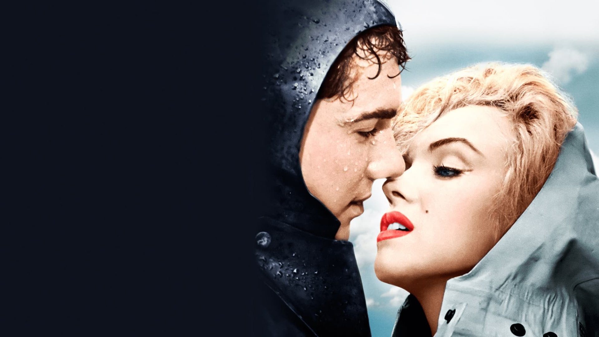 Cinematic background from Niagara 1953 - Rose Loomis and her older, gloomier husband, George, are vacationing at a cabin in Niagara Falls, N.Y. The couple befriend Polly and Ray Cutler, who are honeymooning in the area. Polly begins to suspect that something is amiss between Rose and George, and her suspicions grow when she sees Rose in the arms of another man. While Ray initially thinks Polly is overreacting, things between George and Rose soon take a shockingly dark turn.