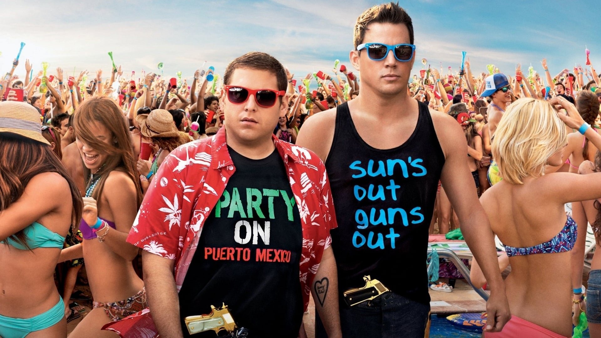Cinematic background from 22 Jump Street 2014 - After making their way through high school (twice), big changes are in store for officers Schmidt and Jenko when they go deep undercover at a local college. But when Jenko meets a kindred spirit on the football team, and Schmidt infiltrates the bohemian art major scene, they begin to question their partnership. Now they don't have to just crack the case - they have to figure out if they can have a mature relationship. If these two overgrown adolescents can grow from freshmen into real men, college might be the best thing that ever happened to them.
