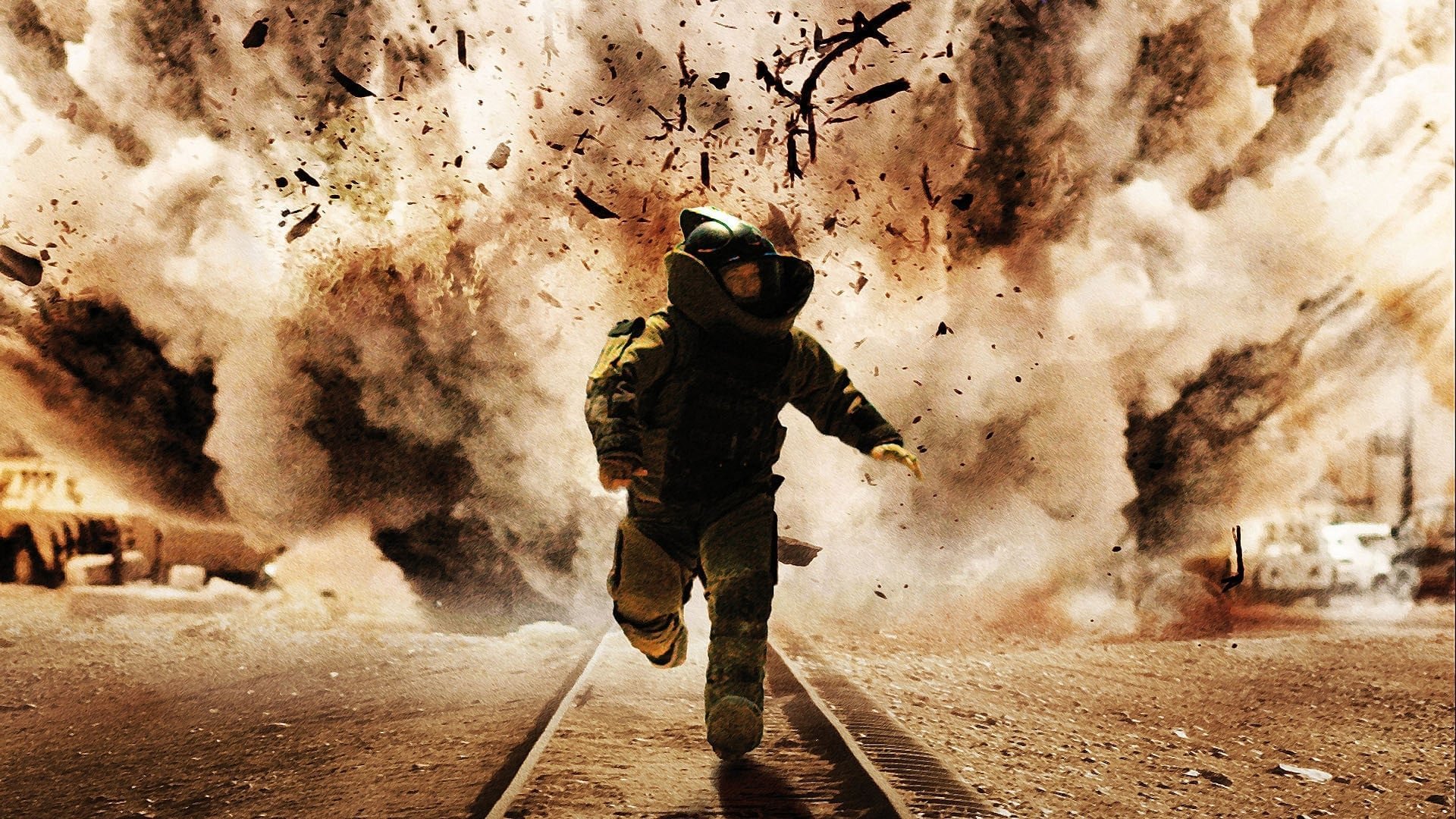 Cinematic background from The Hurt Locker 2008 - During the Iraq War, a Sergeant recently assigned to an army bomb squad is put at odds with his squad mates due to his maverick way of handling his work.