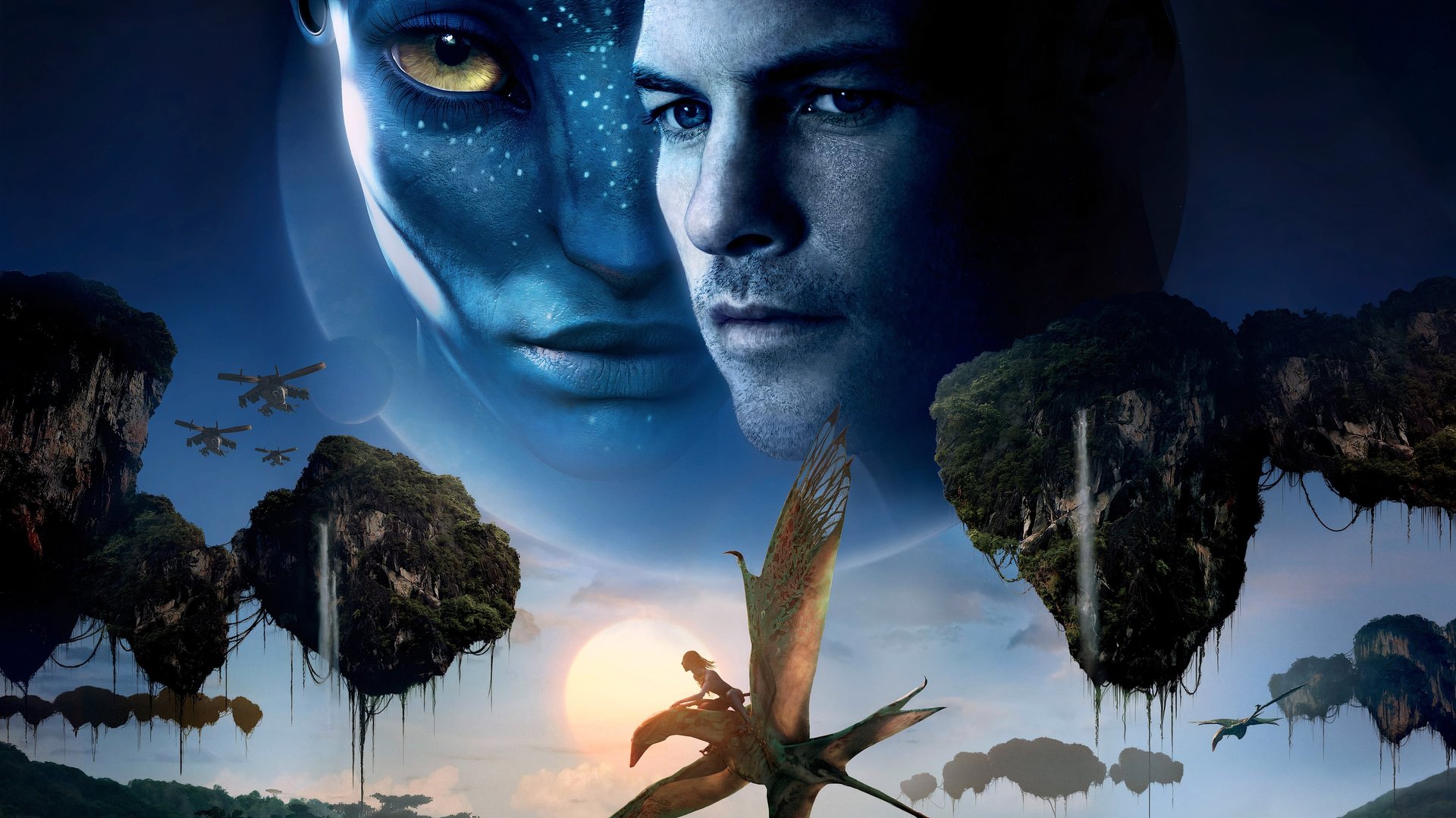 Cinematic background from Avatar 2009 - In the 22nd century, a paraplegic Marine is dispatched to the moon Pandora on a unique mission, but becomes torn between following orders and protecting an alien civilization.