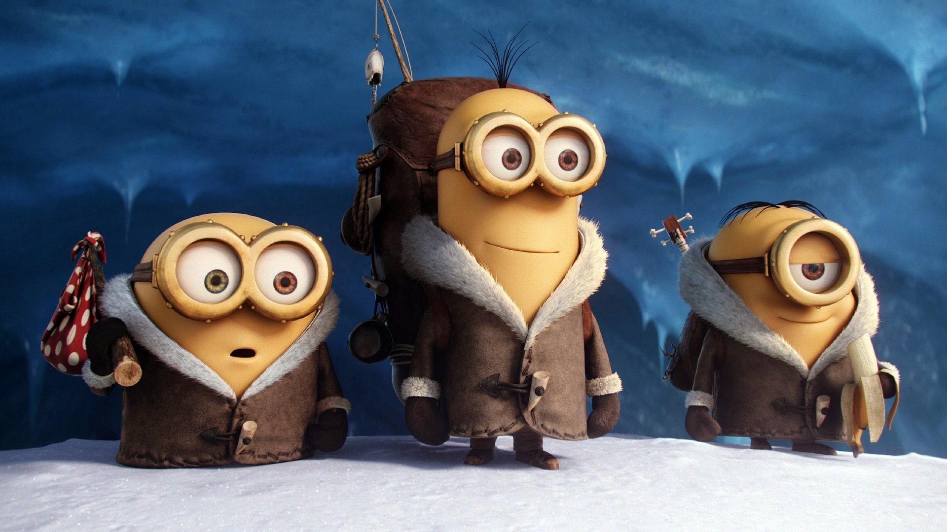 Cinematic background from Minions 2015 - Minions Stuart, Kevin and Bob are recruited by Scarlet Overkill, a super-villain who, alongside her inventor husband Herb, hatches a plot to take over the world.