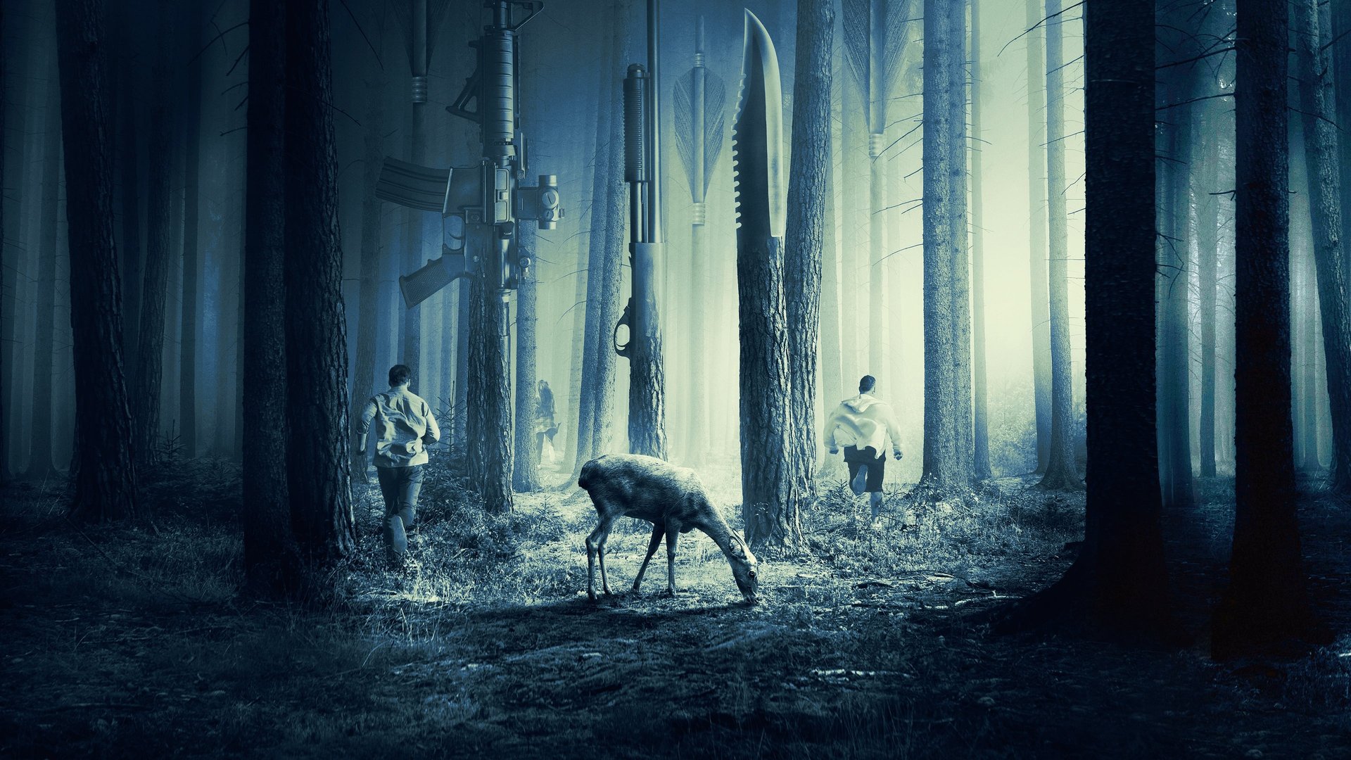 Cinematic background from The Hunt 2020 - Twelve strangers wake up in a clearing. They don't know where they are—or how they got there. In the shadow of a dark internet conspiracy theory, ruthless elitists gather at a remote location to hunt humans for sport. But their master plan is about to be derailed when one of the hunted turns the tables on her pursuers.