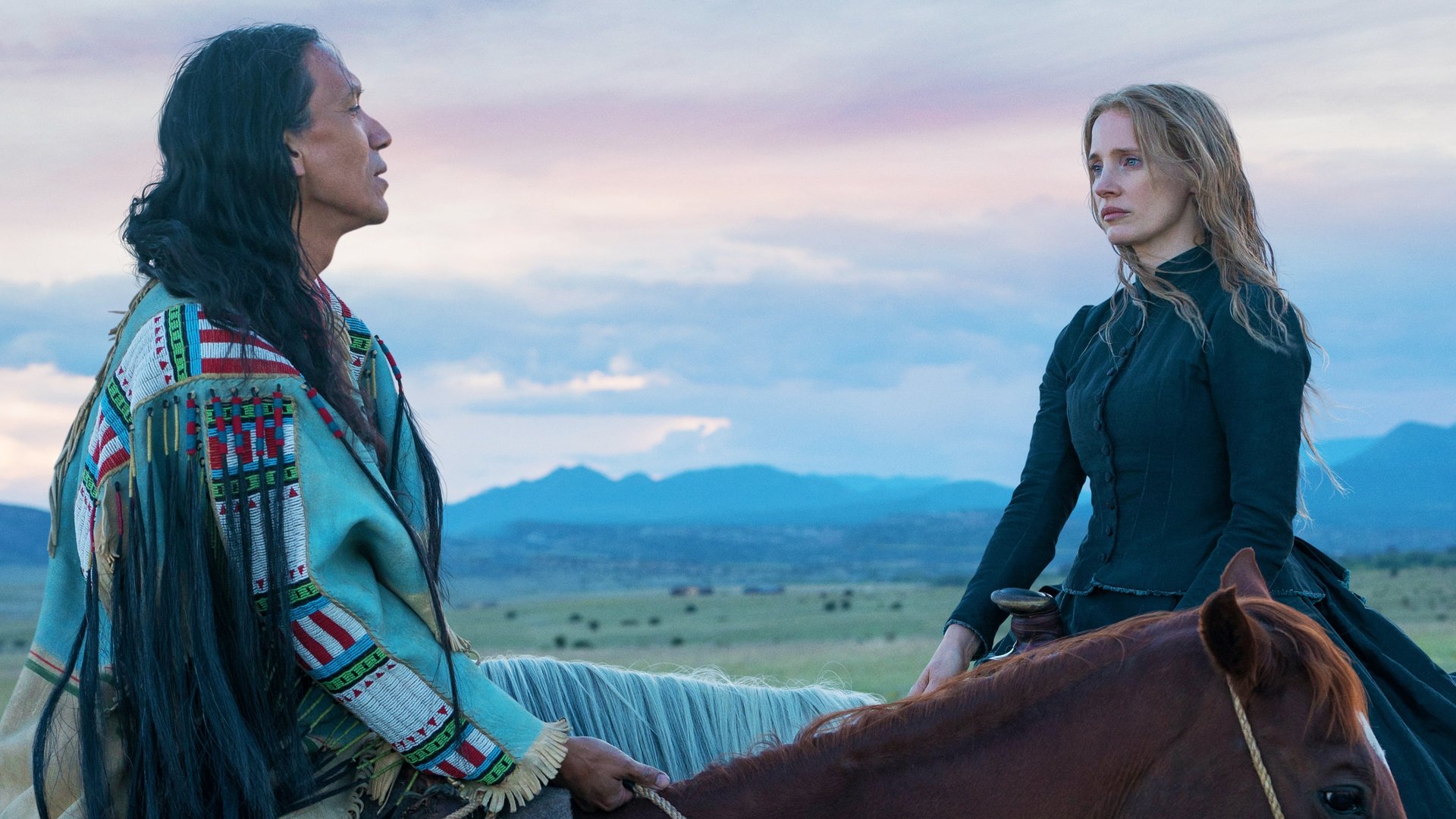 Cinematic background from Woman Walks Ahead 2017 - Based on a true story, this riveting western follows a headstrong New York widow as she journeys west to meet Sioux chief Sitting Bull, facing off with an army officer intent on war with Native Americans.