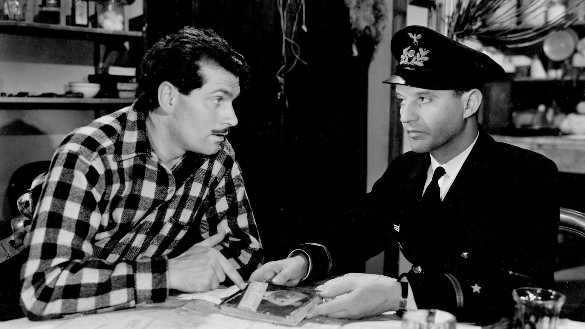 Cinematic background from 49th Parallel 1941 - In the early days of World War II, a German U-boat is sunk in Canada's Hudson Bay. Hoping to evade capture, a small band of German soldiers led by commanding officer Lieutenant Hirth attempts to cross the border into the United States, which has not yet entered the war and is officially neutral. Along the way, the German soldiers encounter brave men such as a French-Canadian fur trapper, Johnnie, a leader of a Hutterite farming community, Peter, an author, Philip and a soldier, Andy Brock.