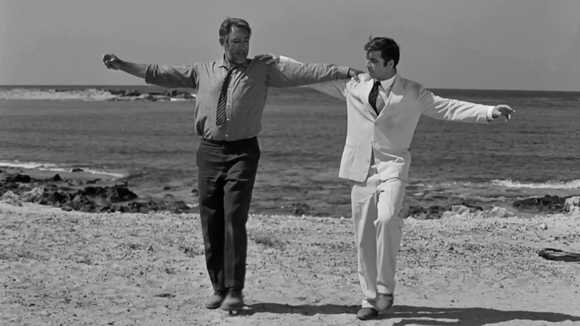 Cinematic background from Zorba the Greek 1964 - An uptight English writer traveling to Crete on a matter of business finds his life changed forever when he meets the gregarious Alexis Zorba.