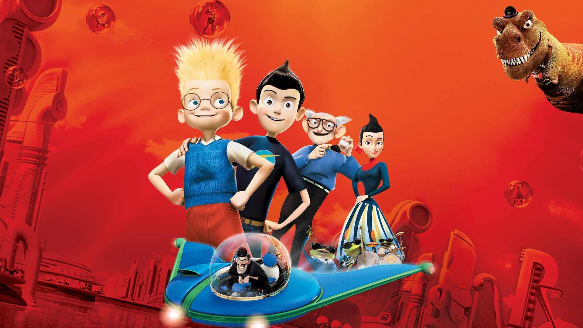 Cinematic background from Meet the Robinsons 2007 - Lewis, a brilliant young inventor, is keen on creating a time machine to find his mother, who abandoned him in an orphanage. Things take a turn when he meets Wilbur Robinson and his family.