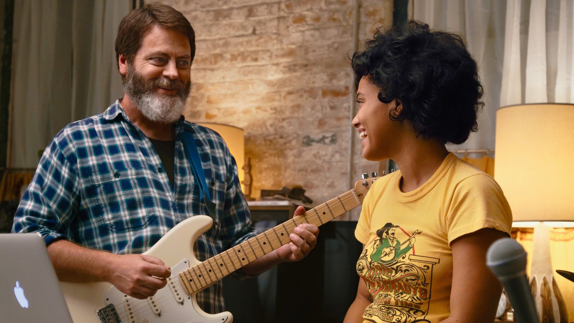 Cinematic background from Hearts Beat Loud 2018 - In the hip Brooklyn neighborhood of Red Hook, single dad and record store owner Frank is preparing to send his hard-working daughter Sam off to college while being forced to close his vintage shop. Hoping to stay connected through their shared musical passions, Frank urges Sam to turn their weekly jam sessions into a father-daughter live act. After their first song becomes an internet breakout, the two embark on a journey of love, growing up and musical discovery.