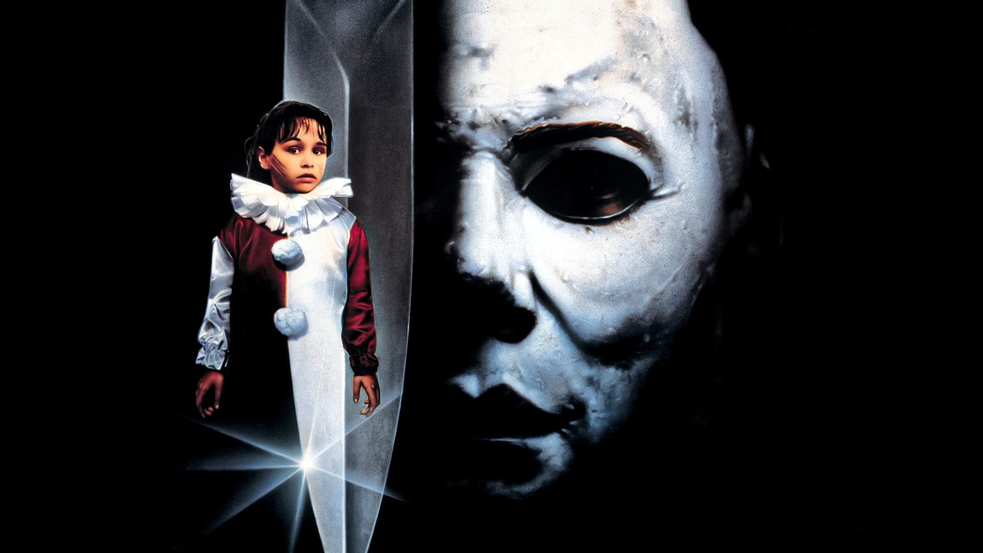 Cinematic background from Halloween 5: The Revenge of Michael Myers 1989 - After lying in a coma for a year, Michael Myers awakens and stalks his way back to his small hometown in Illinois, intent on killing his niece, Jamie, who has been confined to a mental institution since Michael's last attempt to slay her. Suspecting a psychic link between Michael and Jamie, psychiatrist Dr. Sam Loomis joins forces with Sheriff Ben Meeker and attempts to stop Michael's latest rampage.