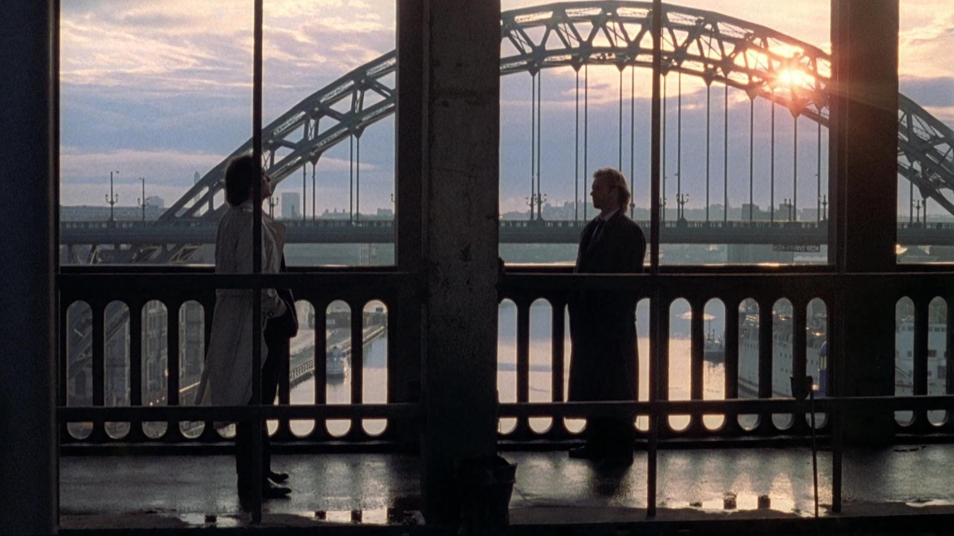 Cinematic background from Stormy Monday 1988 - When a corrupt American businessman tries to strong arm his way into businesses in Newcastle, England, he is thwarted by a club attendant and his waitress girlfriend.