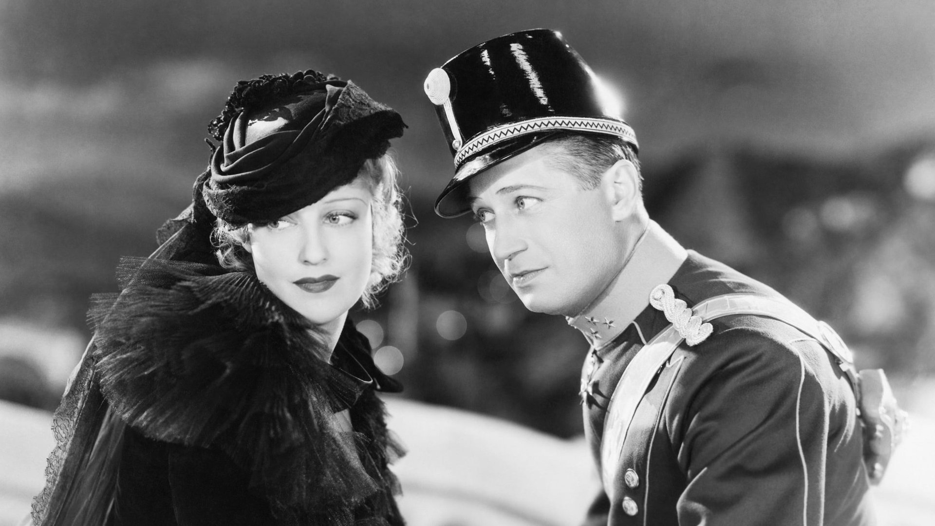 Cinematic background from The Merry Widow 1934 - A prince from a small kingdom courts a wealthy widow to keep her money in the country.