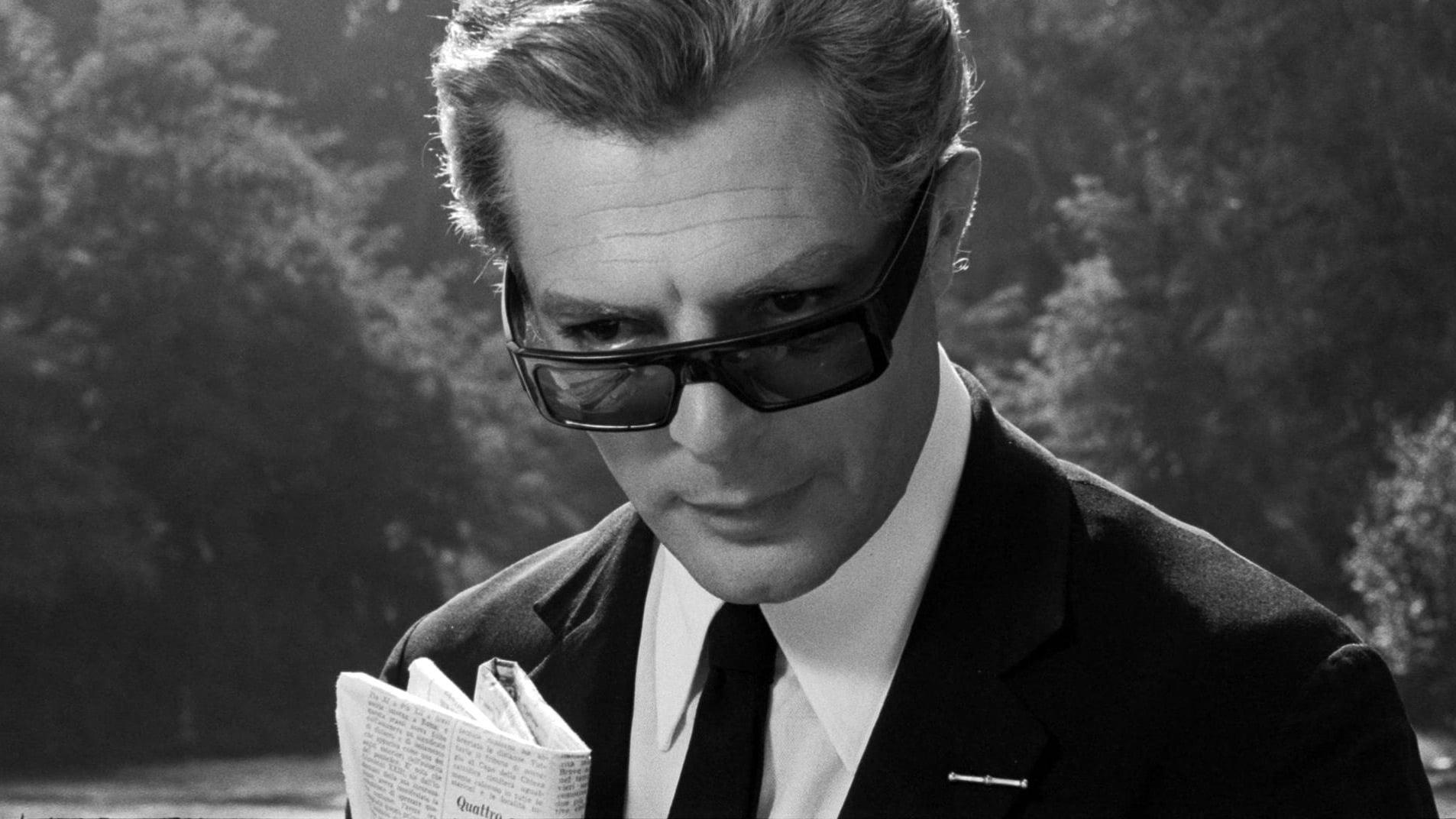 Cinematic background from 8½ 1963 - Guido Anselmi, a film director, finds himself creatively barren at the peak of his career. Urged by his doctors to rest, Anselmi heads for a luxurious resort, but a sorry group gathers—his producer, staff, actors, wife, mistress, and relatives—each one begging him to get on with the show. In retreat from their dependency, he fantasizes about past women and dreams of his childhood.