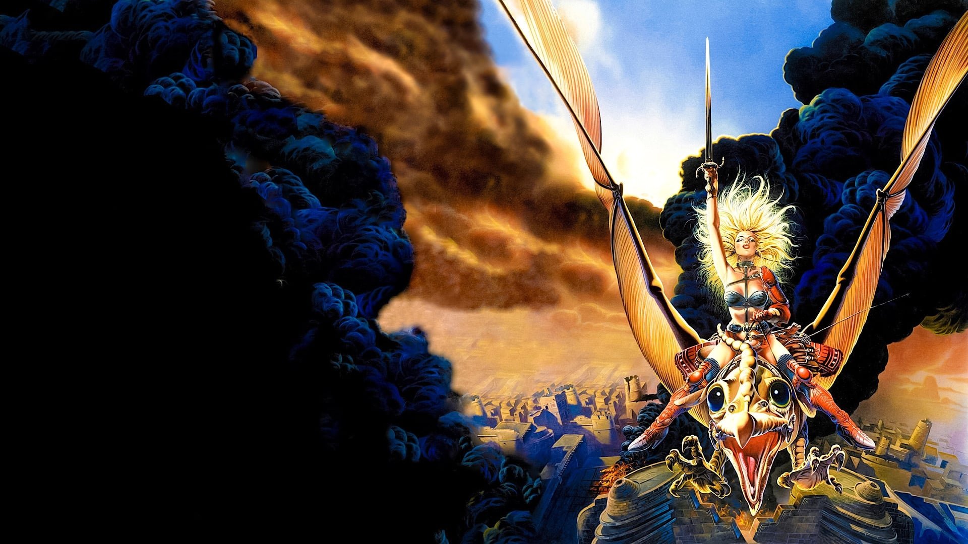 Cinematic background from Heavy Metal 1981 - The embodiment of ultimate evil, a glowing orb terrorizes a young girl with bizarre stories of dark fantasy, eroticism and horror.