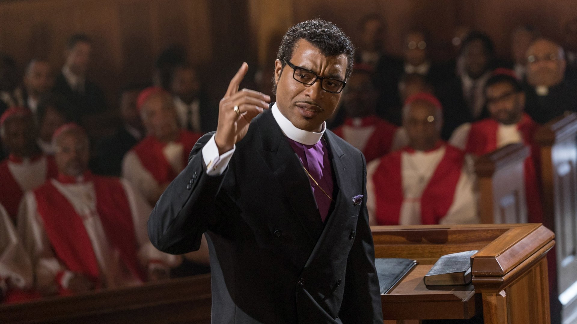 Cinematic background from Come Sunday 2018 - Evangelist Carlton Pearson is ostracized by his church for preaching that there is no Hell.