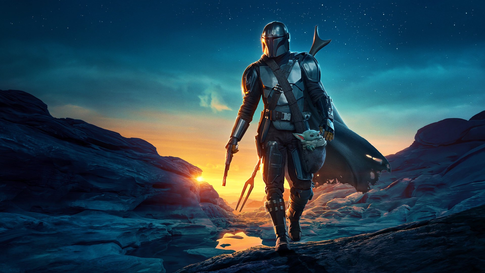 Cinematic background from The Mandalorian 2019 - After the fall of the Galactic Empire, lawlessness has spread throughout the galaxy. A lone gunfighter makes his way through the outer reaches, earning his keep as a bounty hunter.