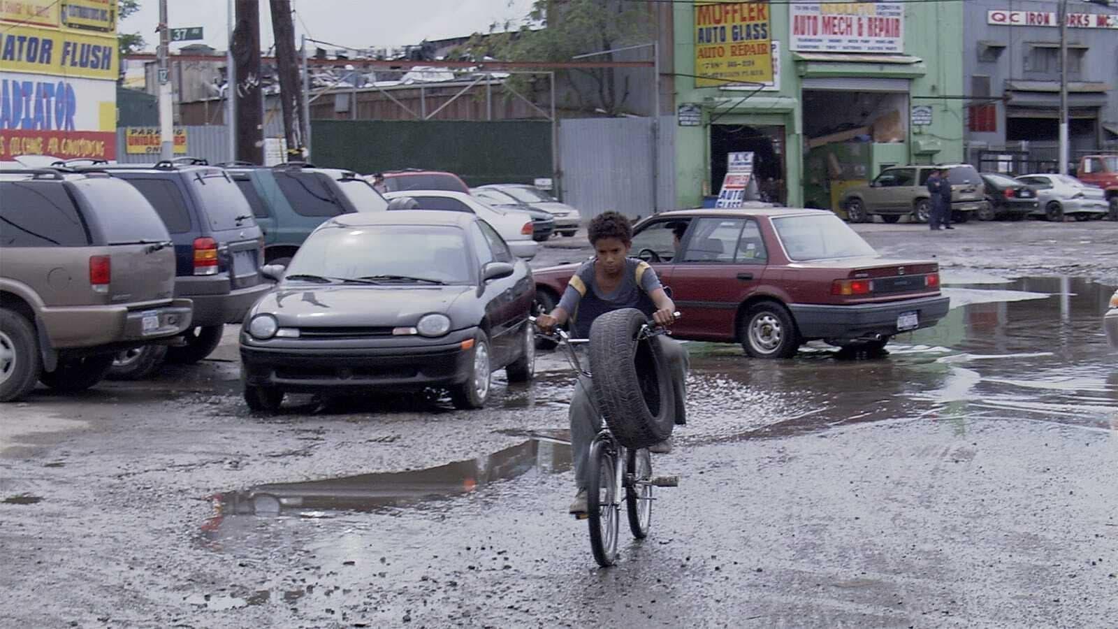 Cinematic background from Chop Shop 2007 - Alejandro, a tough and ambitious Latino street orphan on the verge of adolescence, lives and works in an auto-body repair shop in a sprawling junkyard on the outskirts of Queens, New York. In this chaotic world of adults, young Alejandro struggles to make a better life for himself and his 16-year-old sister, Isamar.