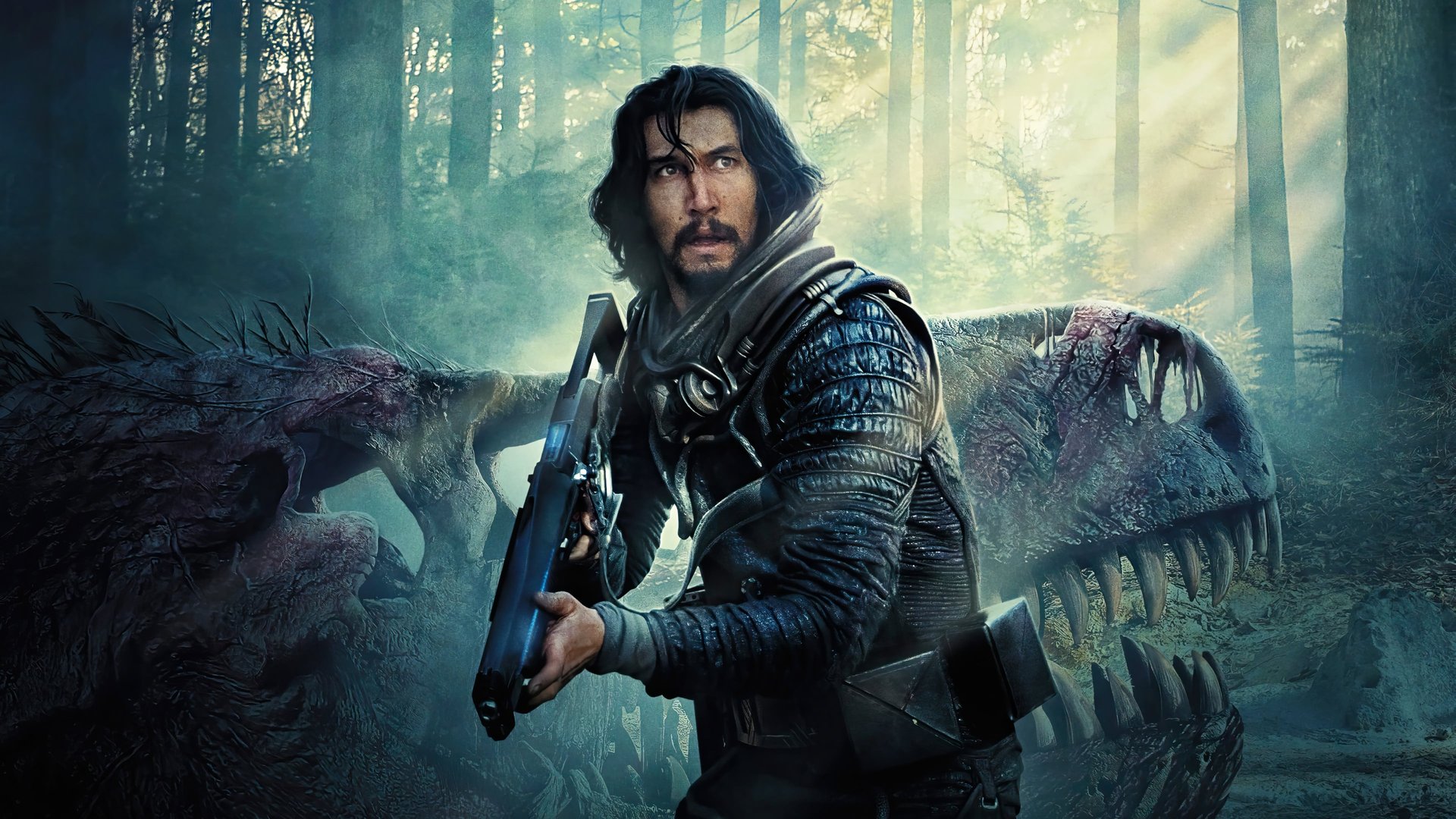 Cinematic background from 65 2023 - 65 million years ago, the only 2 survivors of a spaceship from Somaris that crash-landed on Earth, must fend off dinosaurs to reach the escape vessel in time before an imminent asteroid strike threatens to destroy the planet.