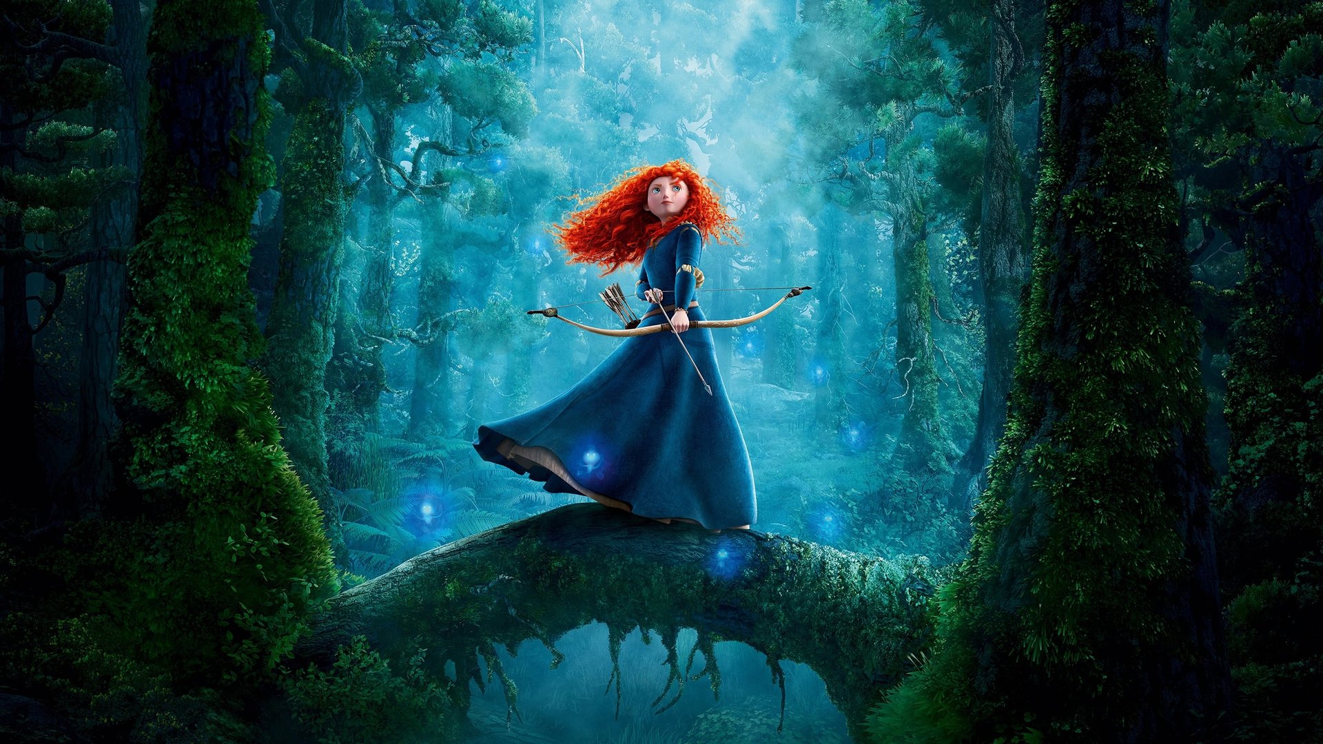 Cinematic background from Brave 2012 - Brave is set in the mystical Scottish Highlands, where Mérida is the princess of a kingdom ruled by King Fergus and Queen Elinor. An unruly daughter and an accomplished archer, Mérida one day defies a sacred custom of the land and inadvertently brings turmoil to the kingdom. In an attempt to set things right, Mérida seeks out an eccentric old Wise Woman and is granted an ill-fated wish. Also figuring into Mérida’s quest — and serving as comic relief — are the kingdom’s three lords: the enormous Lord MacGuffin, the surly Lord Macintosh, and the disagreeable Lord Dingwall.