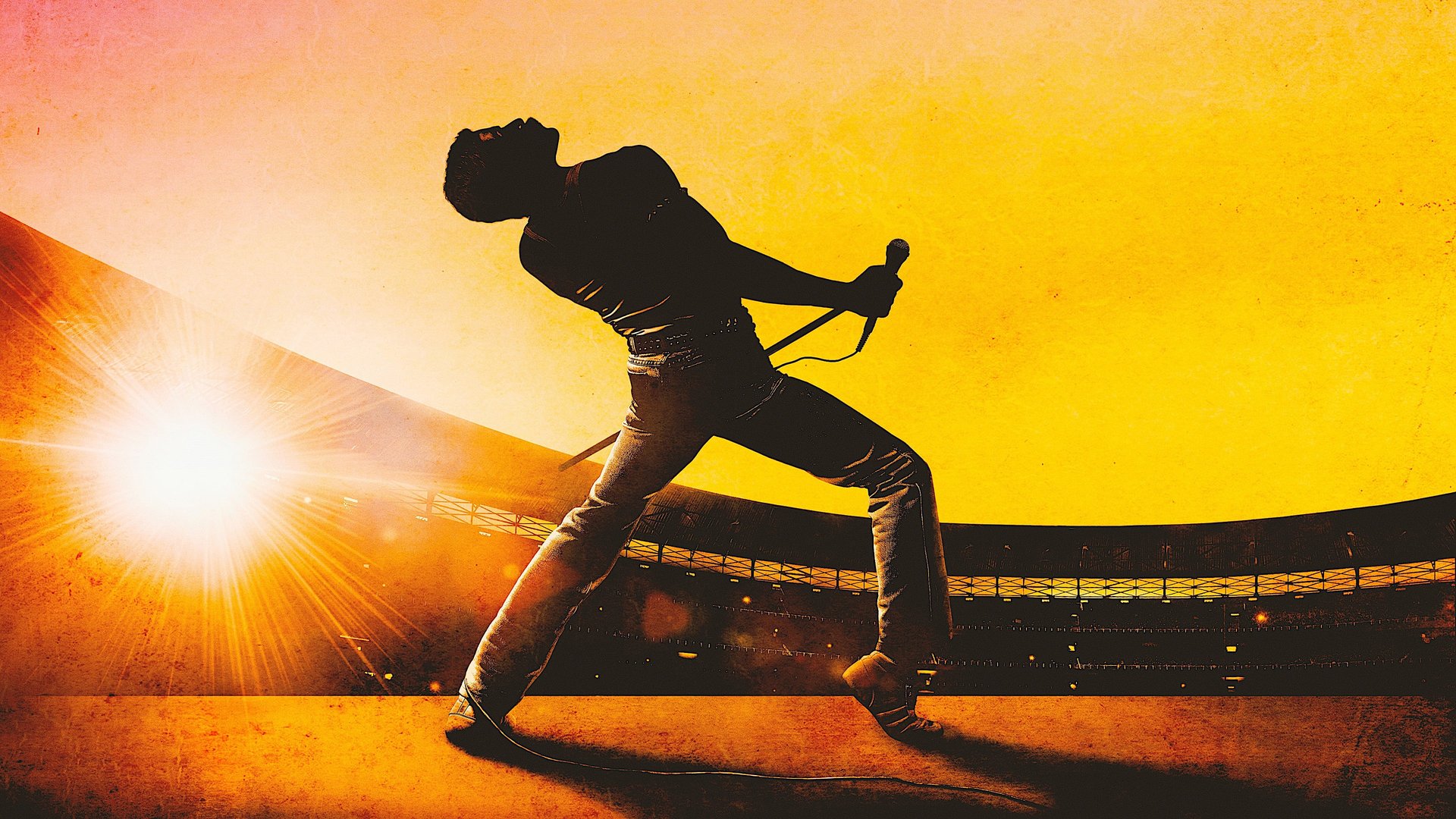 Cinematic background from Bohemian Rhapsody 2018 - Singer Freddie Mercury, guitarist Brian May, drummer Roger Taylor and bass guitarist John Deacon take the music world by storm when they form the rock 'n' roll band Queen in 1970. Hit songs become instant classics. When Mercury's increasingly wild lifestyle starts to spiral out of control, Queen soon faces its greatest challenge yet – finding a way to keep the band together amid the success and excess.
