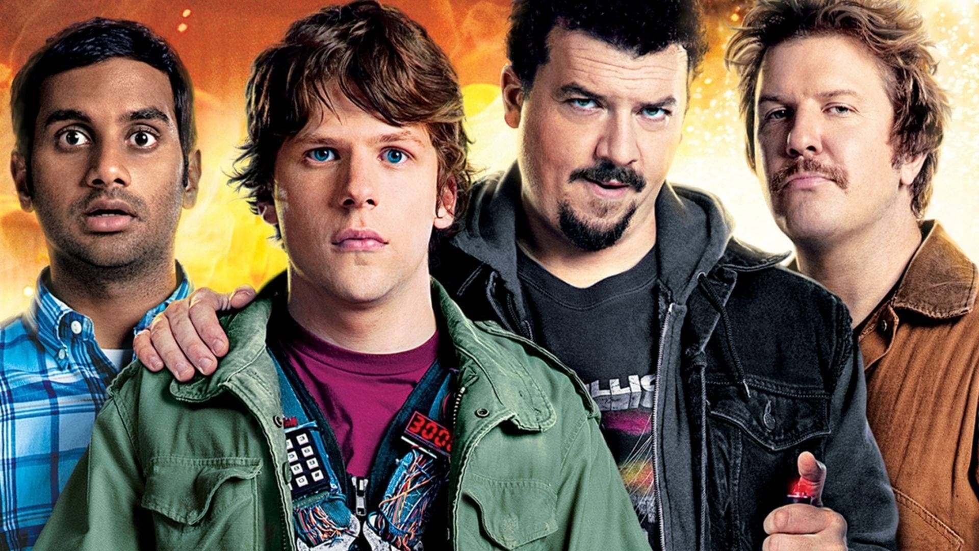 Cinematic background from 30 Minutes or Less 2011 - Two fledgling criminals kidnap a pizza delivery guy, strap a bomb to his chest, and advise him that he has mere hours to rob a bank or else...
