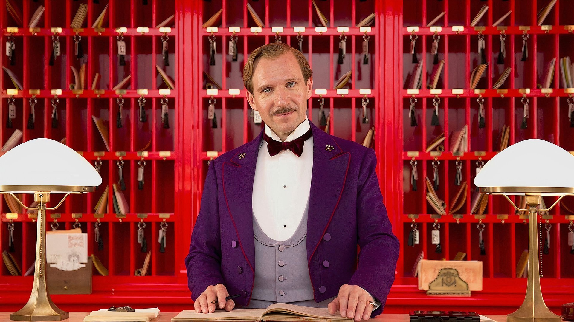 Cinematic background from The Grand Budapest Hotel 2014 - The Grand Budapest Hotel tells of a legendary concierge at a famous European hotel between the wars and his friendship with a young employee who becomes his trusted protégé. The story involves the theft and recovery of a priceless Renaissance painting, the battle for an enormous family fortune and the slow and then sudden upheavals that transformed Europe during the first half of the 20th century.
