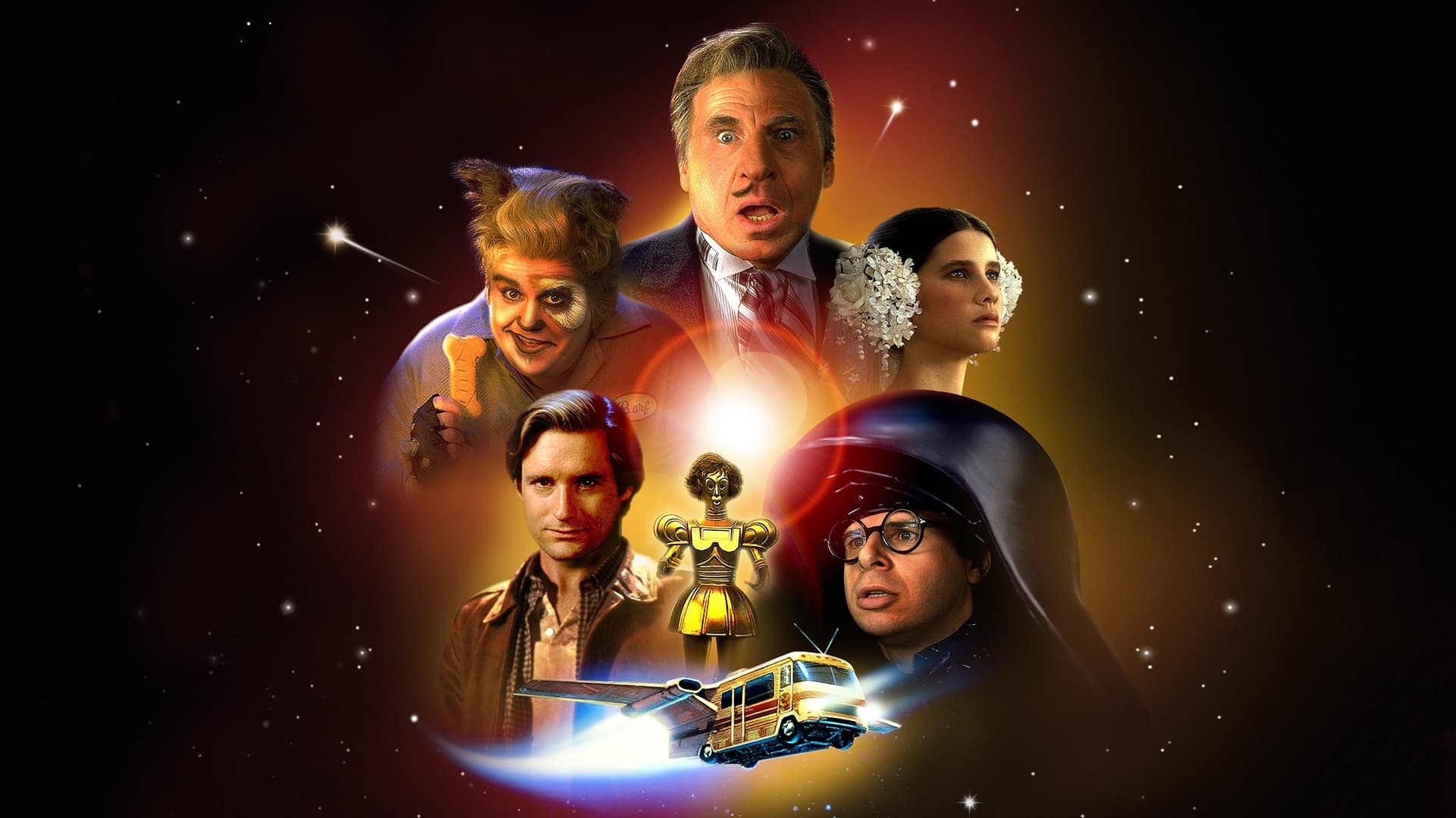 Cinematic background from Spaceballs 1987 - When the nefarious Dark Helmet hatches a plan to snatch Princess Vespa and steal her planet's air, space-bum-for-hire Lone Starr and his clueless sidekick fly to the rescue. Along the way, they meet Yogurt, who puts Lone Starr wise to the power of "The Schwartz." Can he master it in time to save the day?
