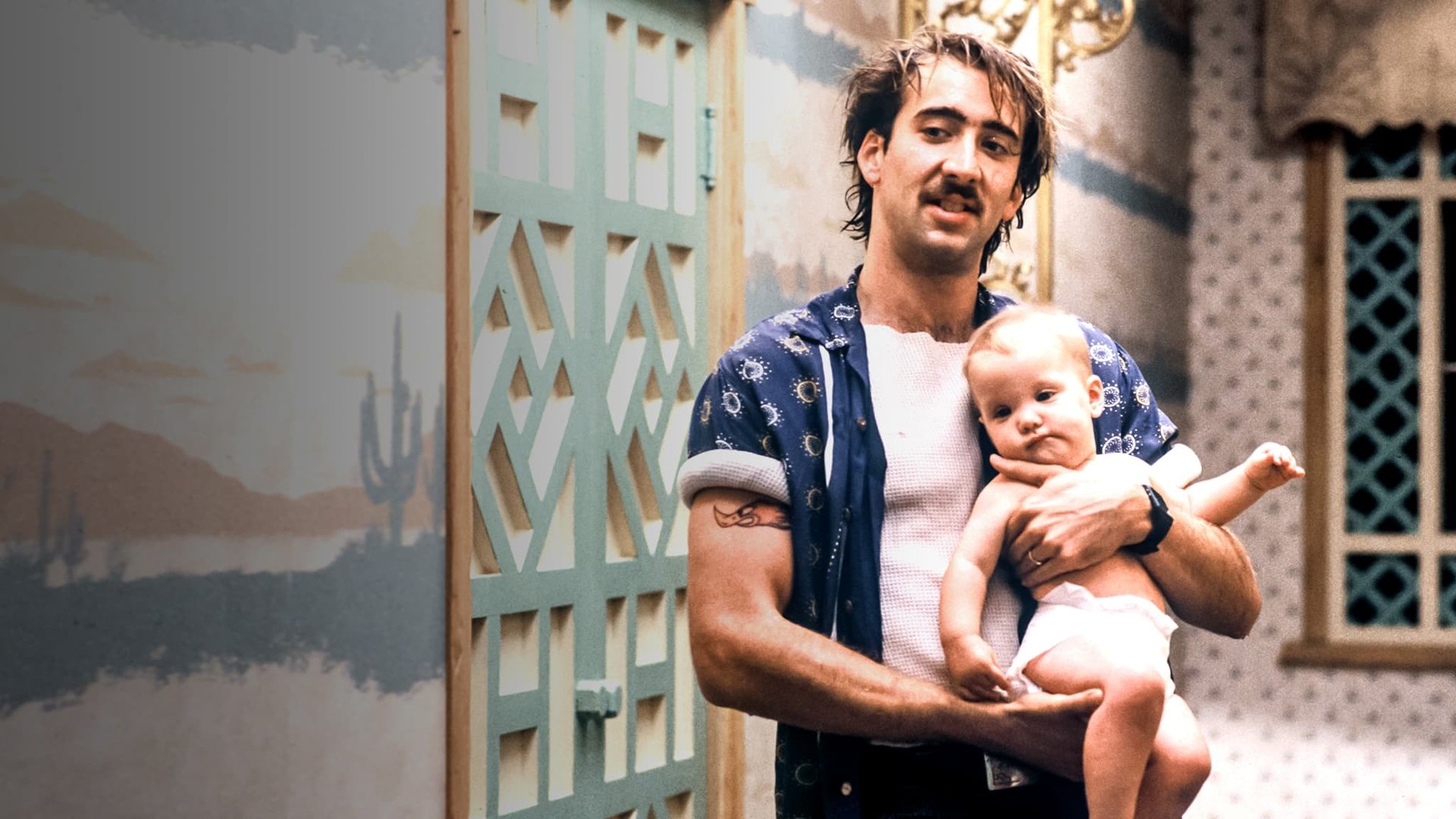 Cinematic background from Raising Arizona 1987 - When a childless couple of an ex-con and an ex-cop decide to help themselves to one of another family's quintuplets, their lives become more complicated than they anticipated.