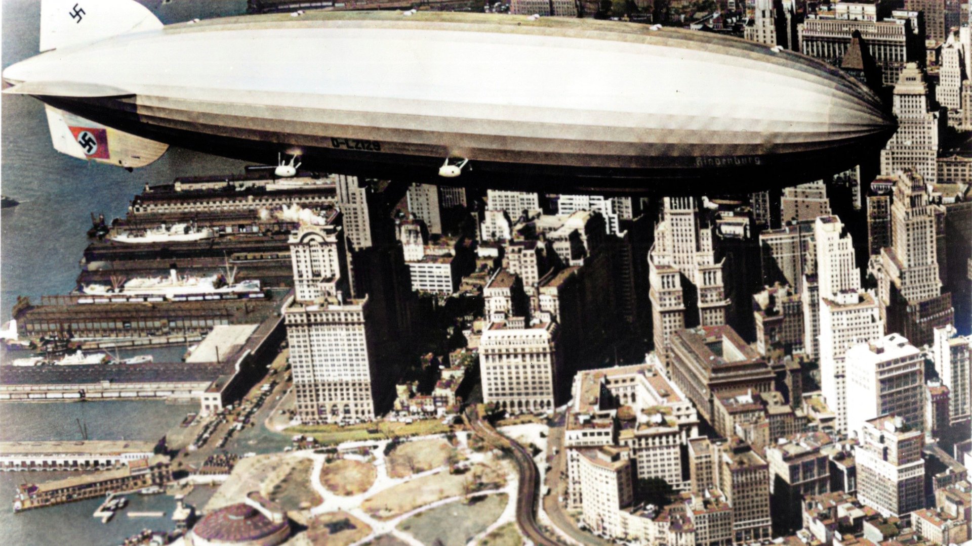 Cinematic background from The Hindenburg 1975 - Colonel Franz Ritter, a former hero pilot now working for military intelligence, is assigned to the great Hindenburg airship as its chief of security. As he races against the clock to uncover a possible saboteur aboard the doomed zeppelin he finds that any of the passengers and crew could be the culprit.