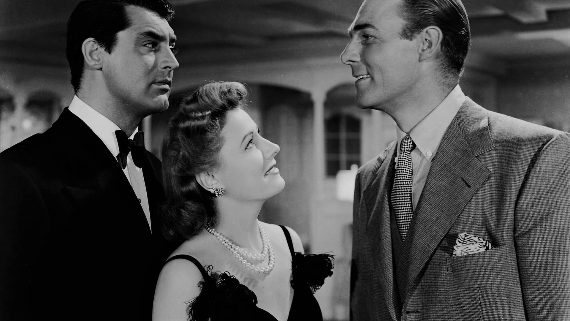 Cinematic background from My Favorite Wife 1940 - Seven years after a shipwreck in which she was presumed dead, Ellen Arden arrives home to find that her husband Nick has just remarried. The overjoyed Nick struggles to break the news to his new bride. But he gets a shock when he hears the whole story: Ellen spent those seven years alone on a desert island with another man.