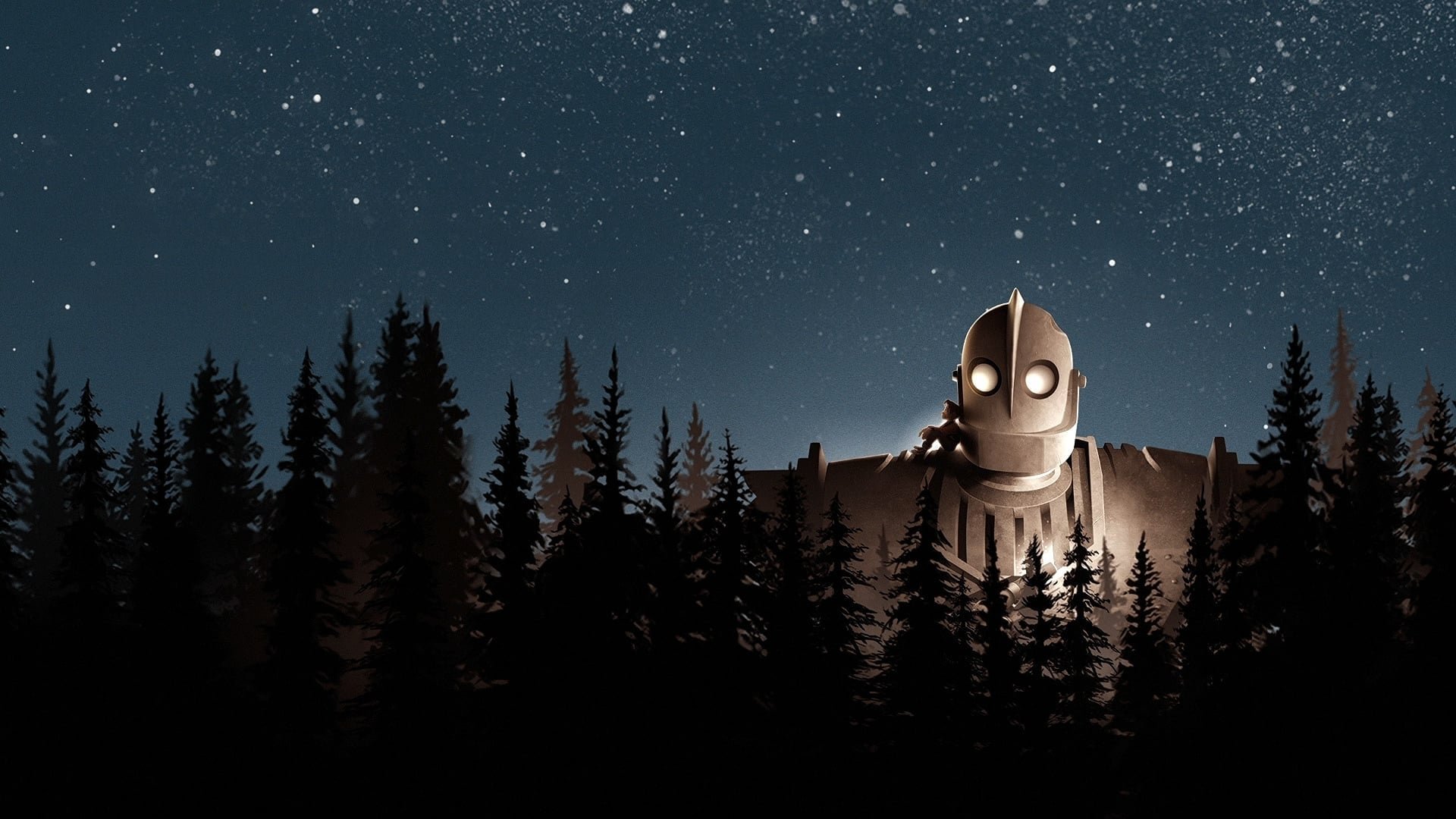 Cinematic background from The Iron Giant 1999 - In the small town of Rockwell, Maine in October 1957, a giant metal machine befriends a nine-year-old boy and ultimately finds its humanity by unselfishly saving people from their own fears and prejudices.