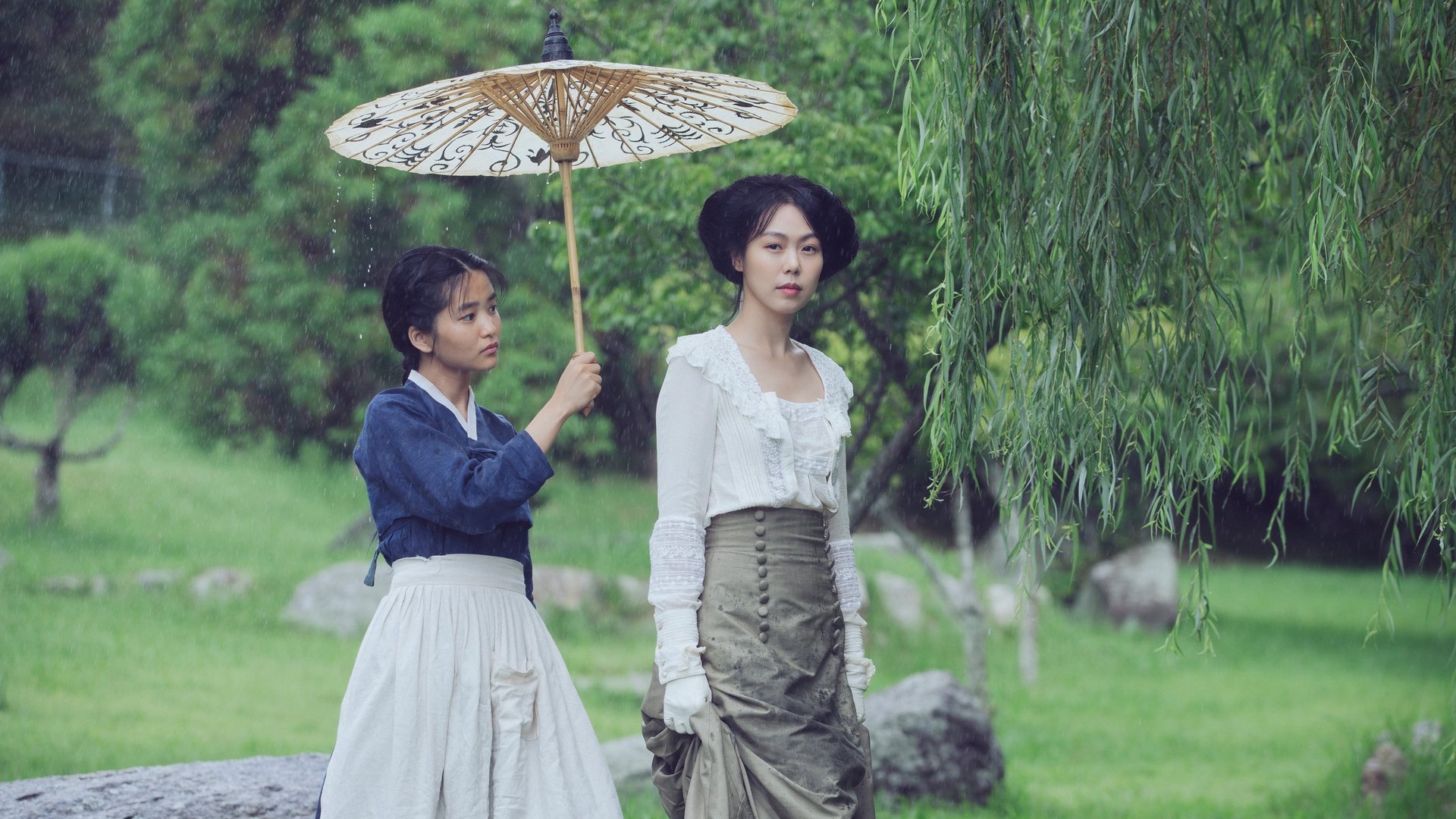 Cinematic background from The Handmaiden 2016 - In 1930s Korea, a swindler and a young woman pose as a Japanese count and a handmaiden to seduce a Japanese heiress and steal her fortune.