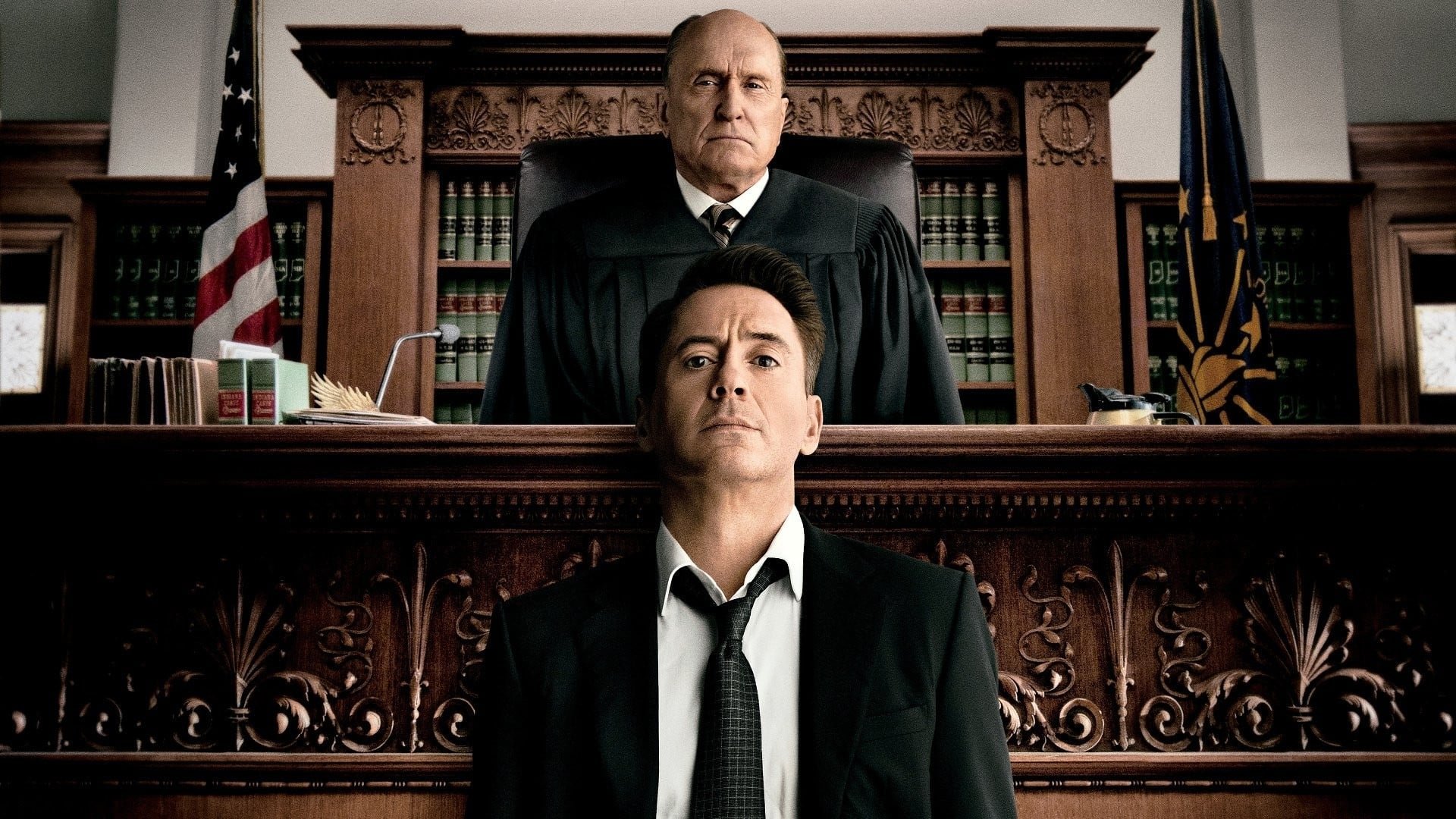 Cinematic background from The Judge 2014 - A successful lawyer returns to his hometown for his mother's funeral only to discover that his estranged father, the town's judge, is suspected of murder.