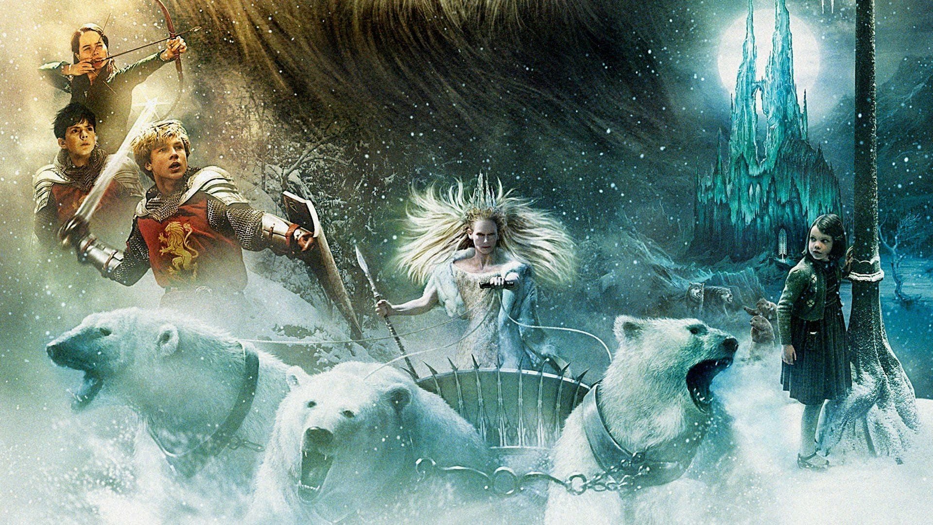 Cinematic background from The Chronicles of Narnia: The Lion, the Witch and the Wardrobe 2005 - Siblings Lucy, Edmund, Susan and Peter step through a magical wardrobe and find the land of Narnia. There, they discover a charming, once peaceful kingdom that has been plunged into eternal winter by the evil White Witch, Jadis. Aided by the wise and magnificent lion, Aslan, the children lead Narnia into a spectacular, climactic battle to be free of the Witch's glacial powers forever.