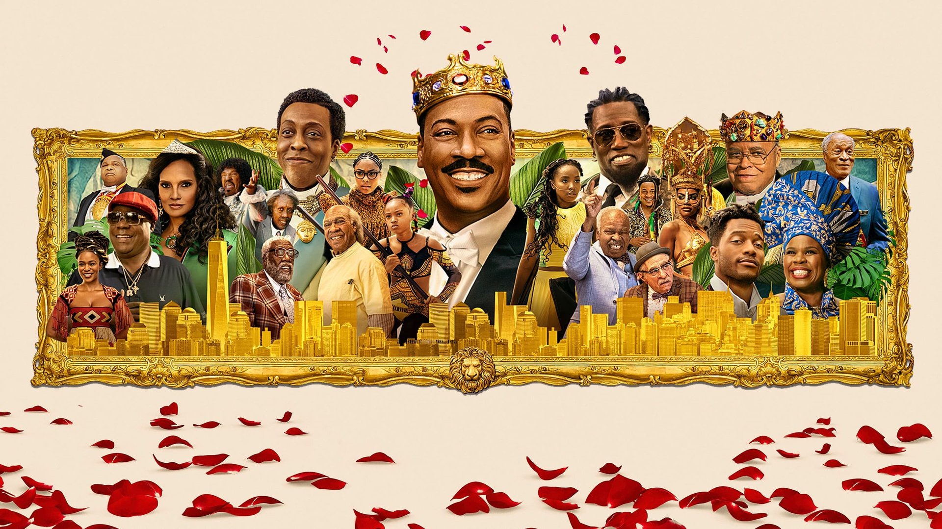 Cinematic background from Coming 2 America 2021 - Prince Akeem Joffer is set to become King of Zamunda when he discovers he has a son he never knew about in America – a street savvy Queens native named Lavelle. Honoring his royal father's dying wish to groom this son as the crown prince, Akeem and Semmi set off to America once again.