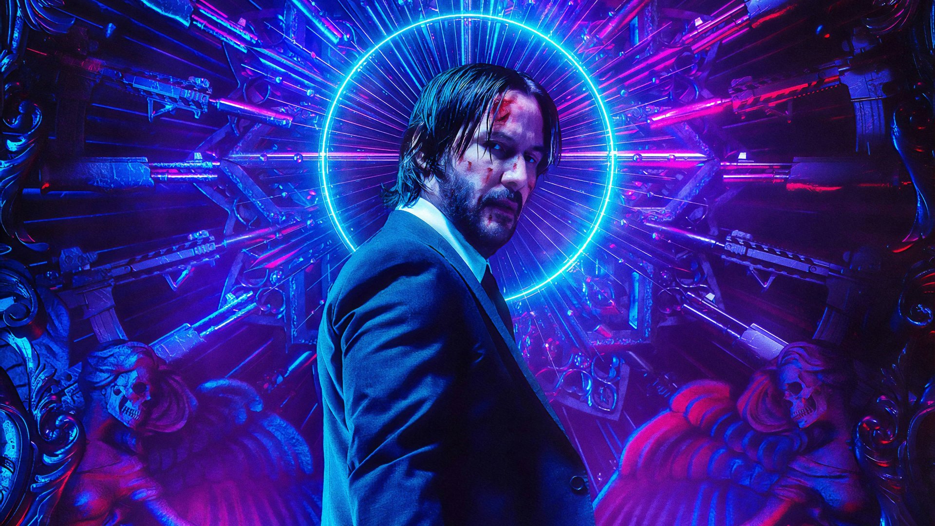 Cinematic background from John Wick: Chapter 3 - Parabellum 2019 - Super-assassin John Wick returns with a $14 million price tag on his head and an army of bounty-hunting killers on his trail. After killing a member of the shadowy international assassin’s guild, the High Table, John Wick is excommunicado, but the world’s most ruthless hit men and women await his every turn.