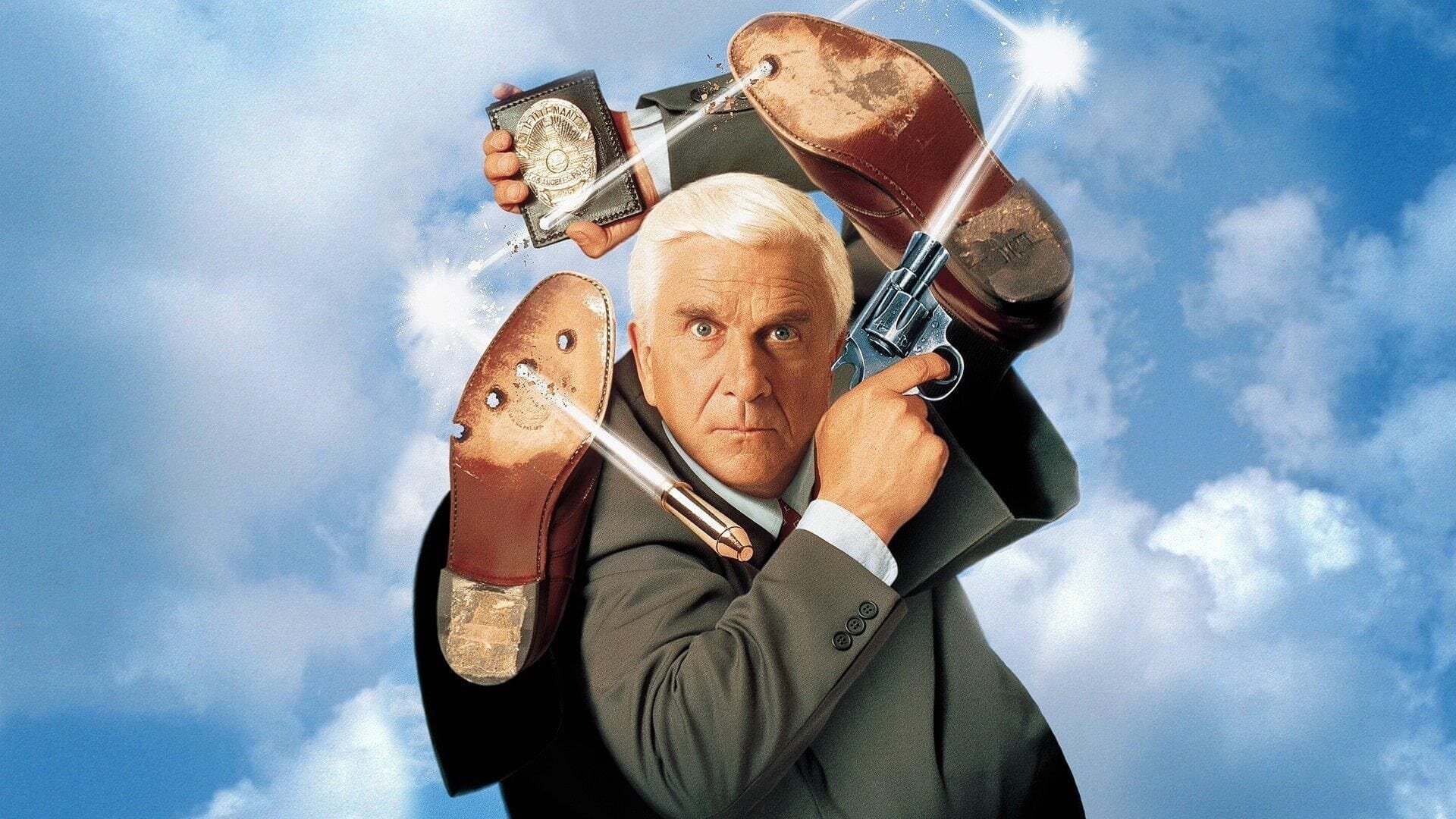Cinematic background from Naked Gun 33 1/3: The Final Insult 1994 - Frank Drebin is persuaded out of retirement to go undercover in a state prison. There he has to find out what top terrorist, Rocco, has planned for when he escapes. Adding to his problems, Frank's wife, Jane, is desperate for a baby.