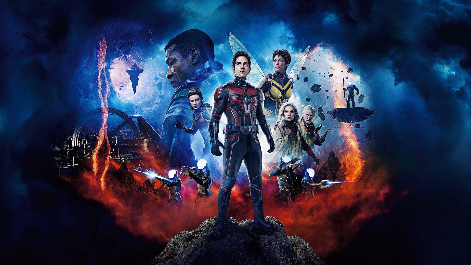 Cinematic background from Ant-Man and the Wasp: Quantumania 2023 - Super-Hero partners Scott Lang and Hope van Dyne, along with with Hope's parents Janet van Dyne and Hank Pym, and Scott's daughter Cassie Lang, find themselves exploring the Quantum Realm, interacting with strange new creatures and embarking on an adventure that will push them beyond the limits of what they thought possible.