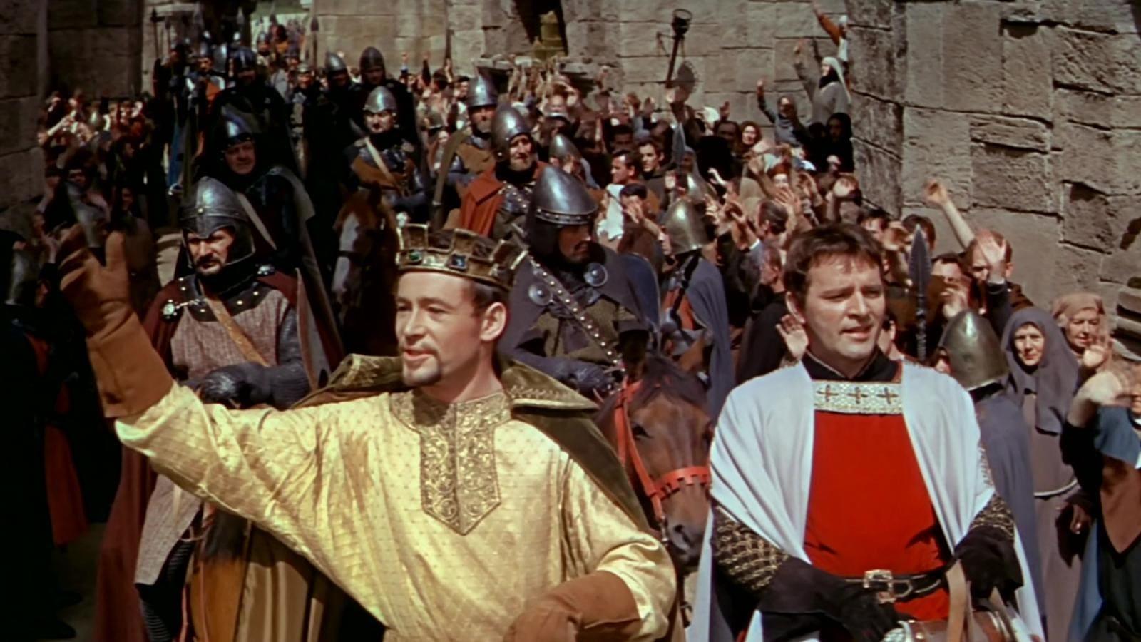 Cinematic background from Becket 1964 - King Henry II of England has trouble with the Church. When the Archbishop of Canterbury dies, he has a brilliant idea. Rather than appoint another pious cleric loyal to Rome and the Church, he will appoint his old drinking and wenching buddy, Thomas Becket, technically a deacon of the church, to the post. Unfortunately, Becket takes the job seriously and provides abler opposition to Henry.  Preserved by the Academy Film Archive in 2003.