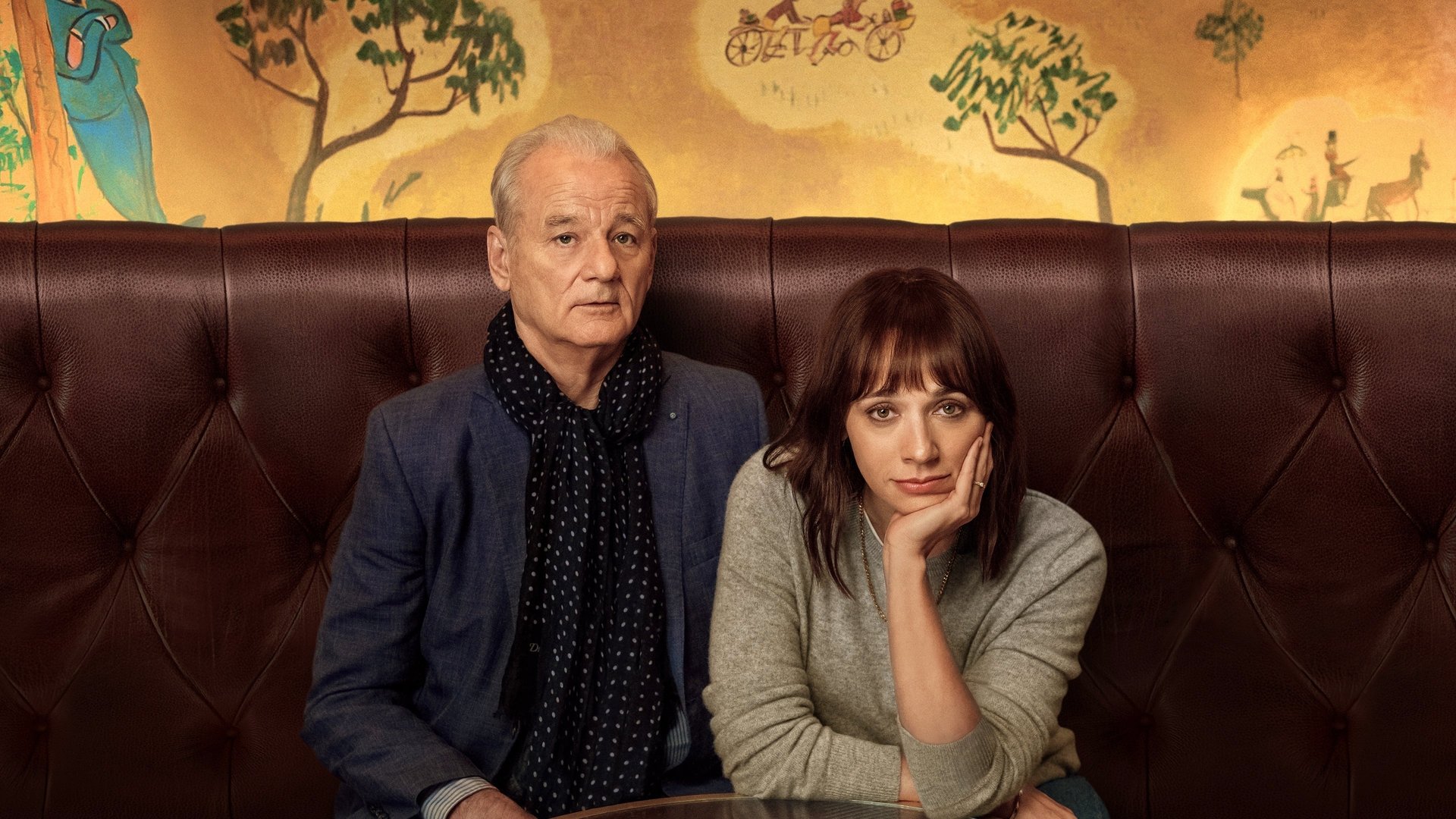 Cinematic background from On the Rocks 2020 - Faced with sudden doubts about her marriage, a young New York mother teams up with her larger-than-life playboy father to tail her husband.
