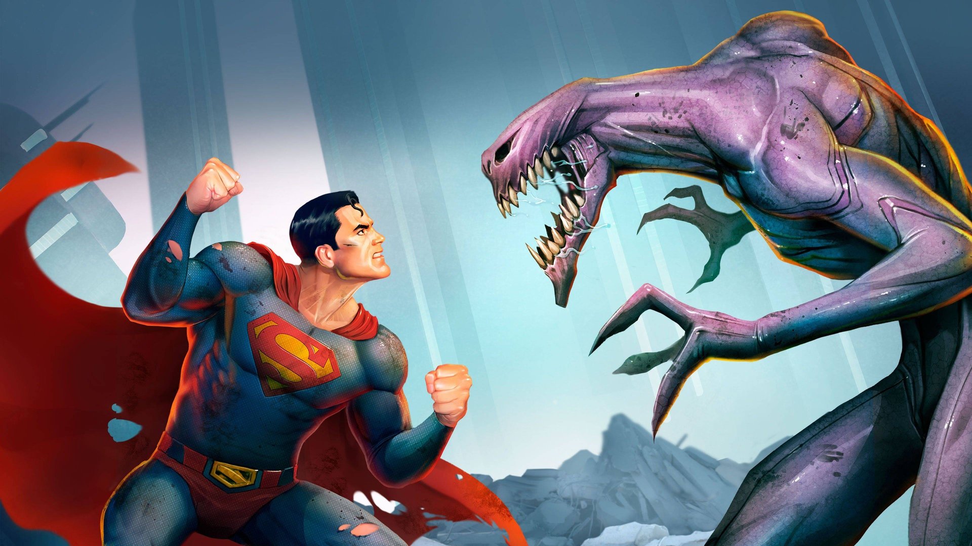 Cinematic background from Superman: Man of Tomorrow 2020 - It’s the dawn of a new age of heroes, and Metropolis has just met its first. But as Daily Planet intern Clark Kent – working alongside reporter Lois Lane – secretly wields his alien powers of flight, super-strength and x-ray vision in the battle for good, there’s even greater trouble on the horizon.