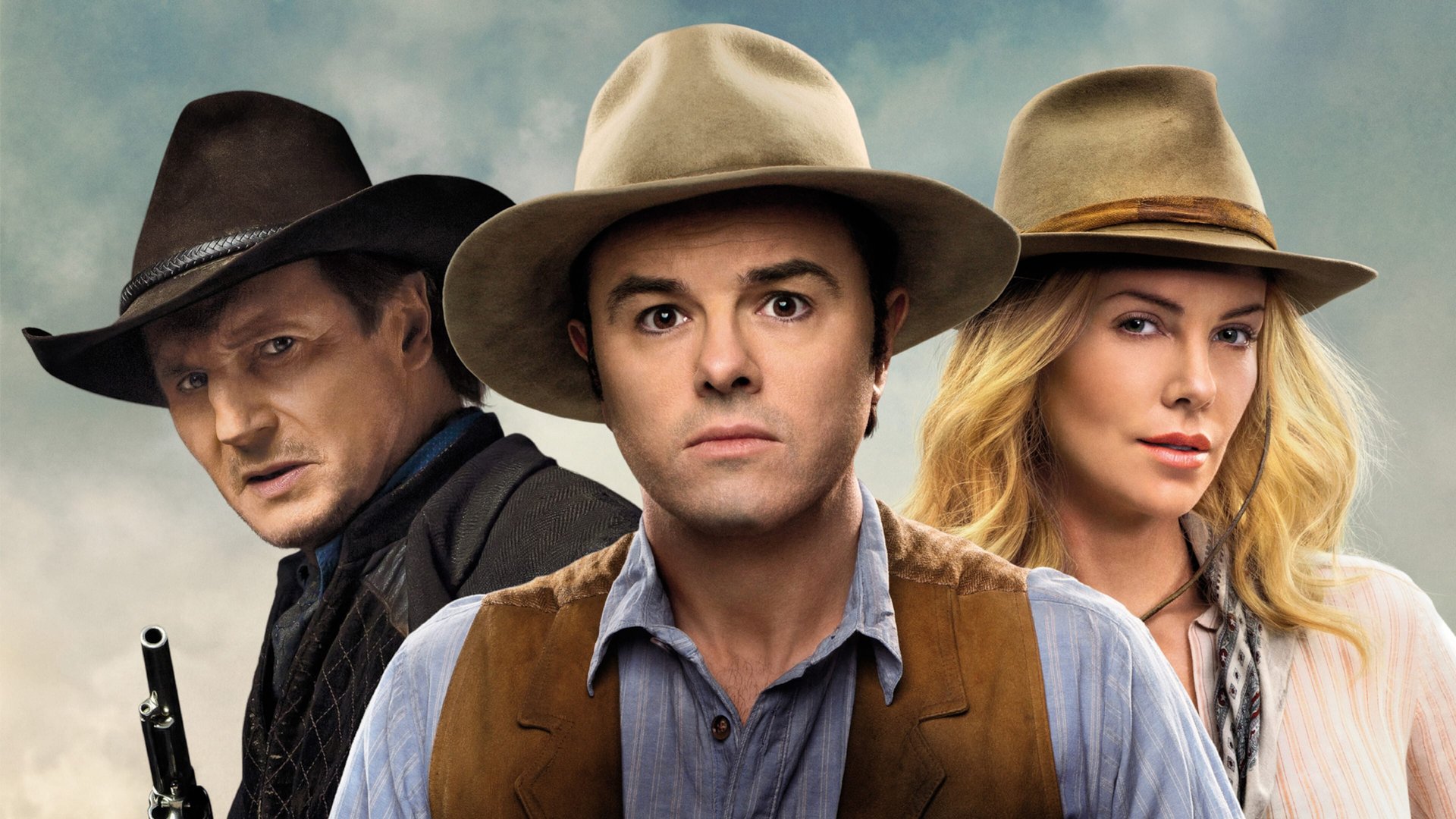 Cinematic background from A Million Ways to Die in the West 2014 - As a cowardly farmer begins to fall for the mysterious new woman in town, he must put his new-found courage to the test when her husband, a notorious gun-slinger, announces his arrival.