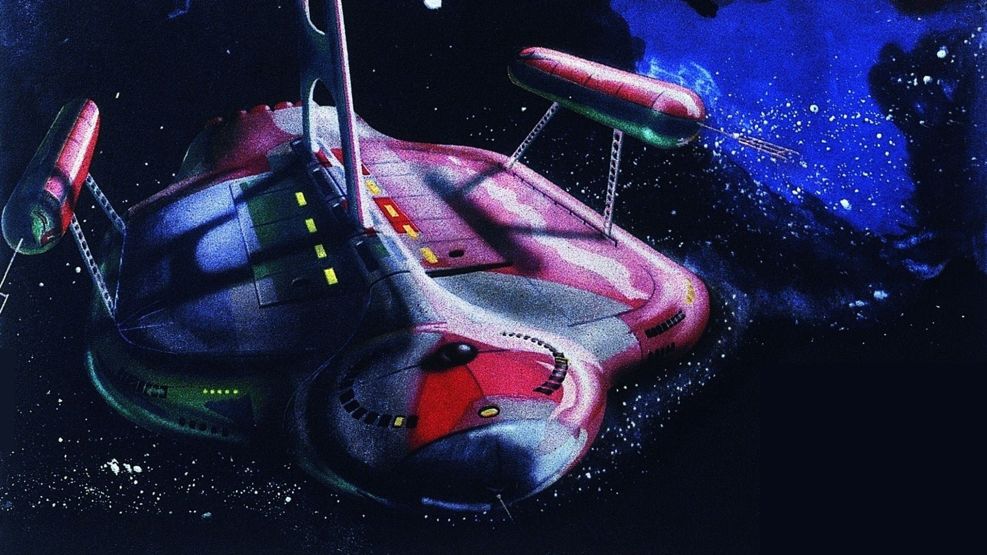 Cinematic background from Voyage to the End of the Universe 1963 - The year is 2163. Starship Ikaria XB 1 embarks on a mission deep into space in search of alien life.  During their perilous journey the crew confront the effects of a malignant dark star, the destructive legacy of the 20th century and, ultimately, the limits of their own sanity.