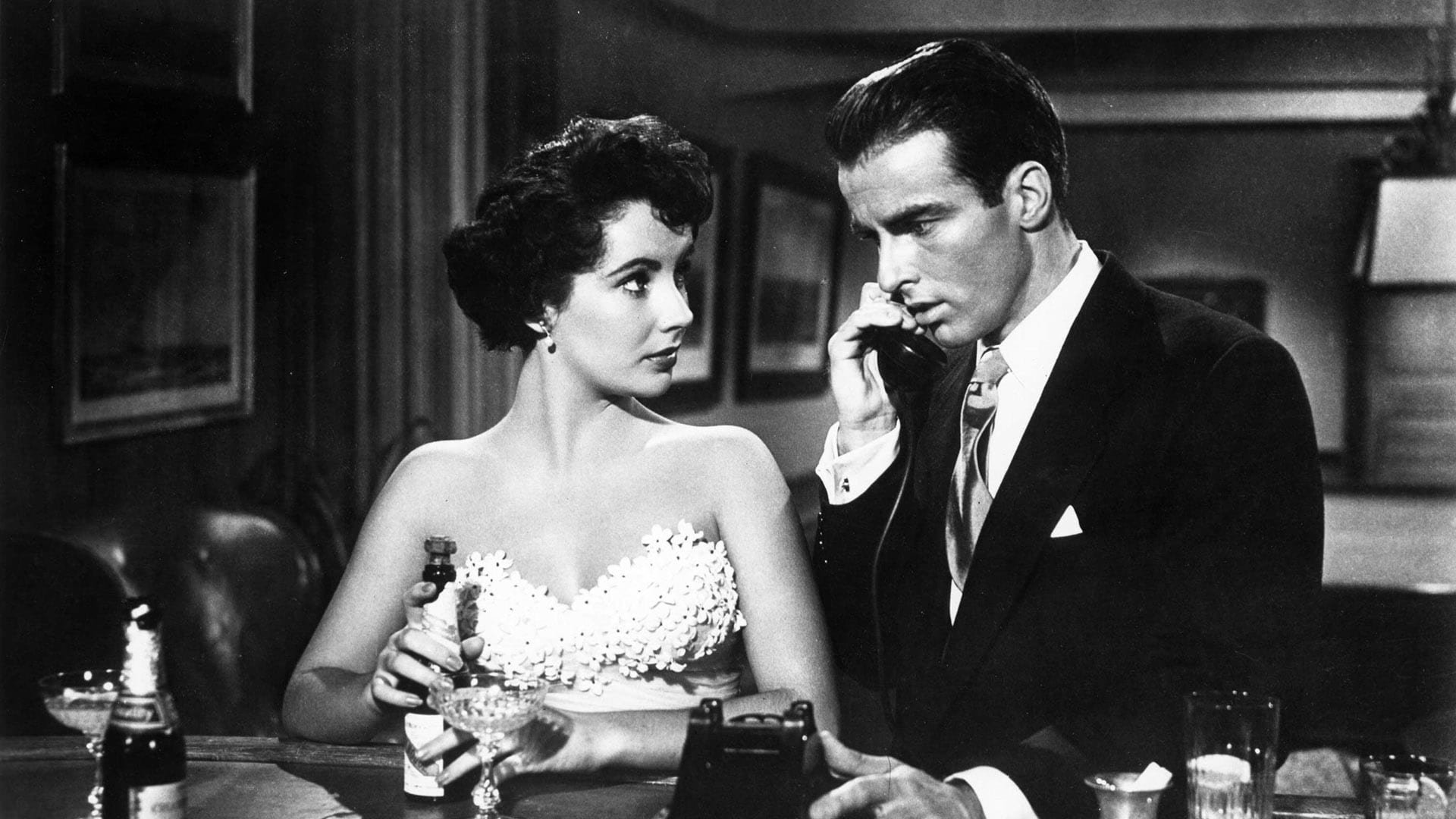 Cinematic background from A Place in the Sun 1951 - An ambitious young man wins an heiress's heart but has to cope with his former girlfriend's pregnancy.