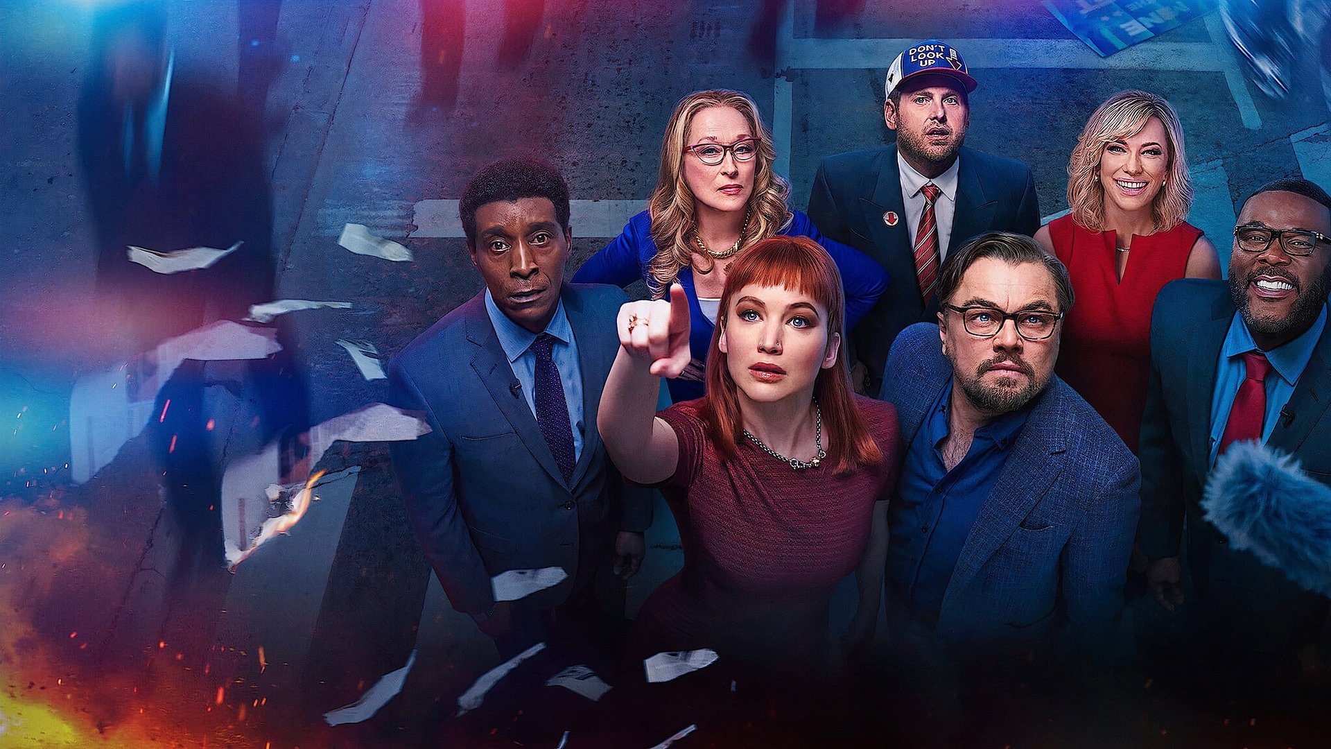 Cinematic background from Don't Look Up 2021 - Two American astronomers attempt to warn humankind about an approaching comet that will wipe out life on planet Earth.