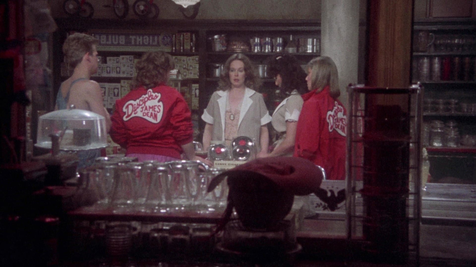 Cinematic background from Come Back to the 5 & Dime Jimmy Dean, Jimmy Dean 1982 - On the 20th anniversary of his death, the members of a James Dean fanclub gather at a five-and-dime for a reunion.
