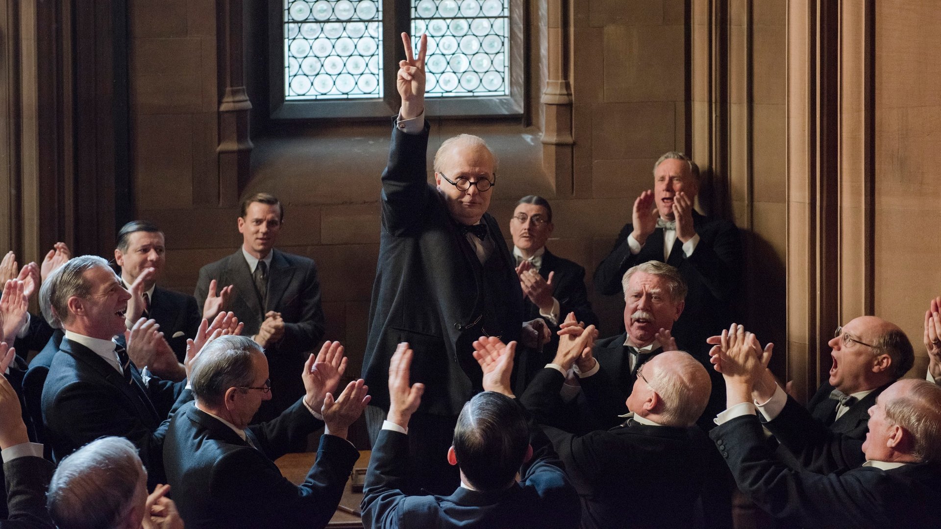 Cinematic background from Darkest Hour 2017 - In May 1940, the fate of World War II hangs on Winston Churchill, who must decide whether to negotiate with Adolf Hitler or fight on knowing that it could mean the end of the British Empire.